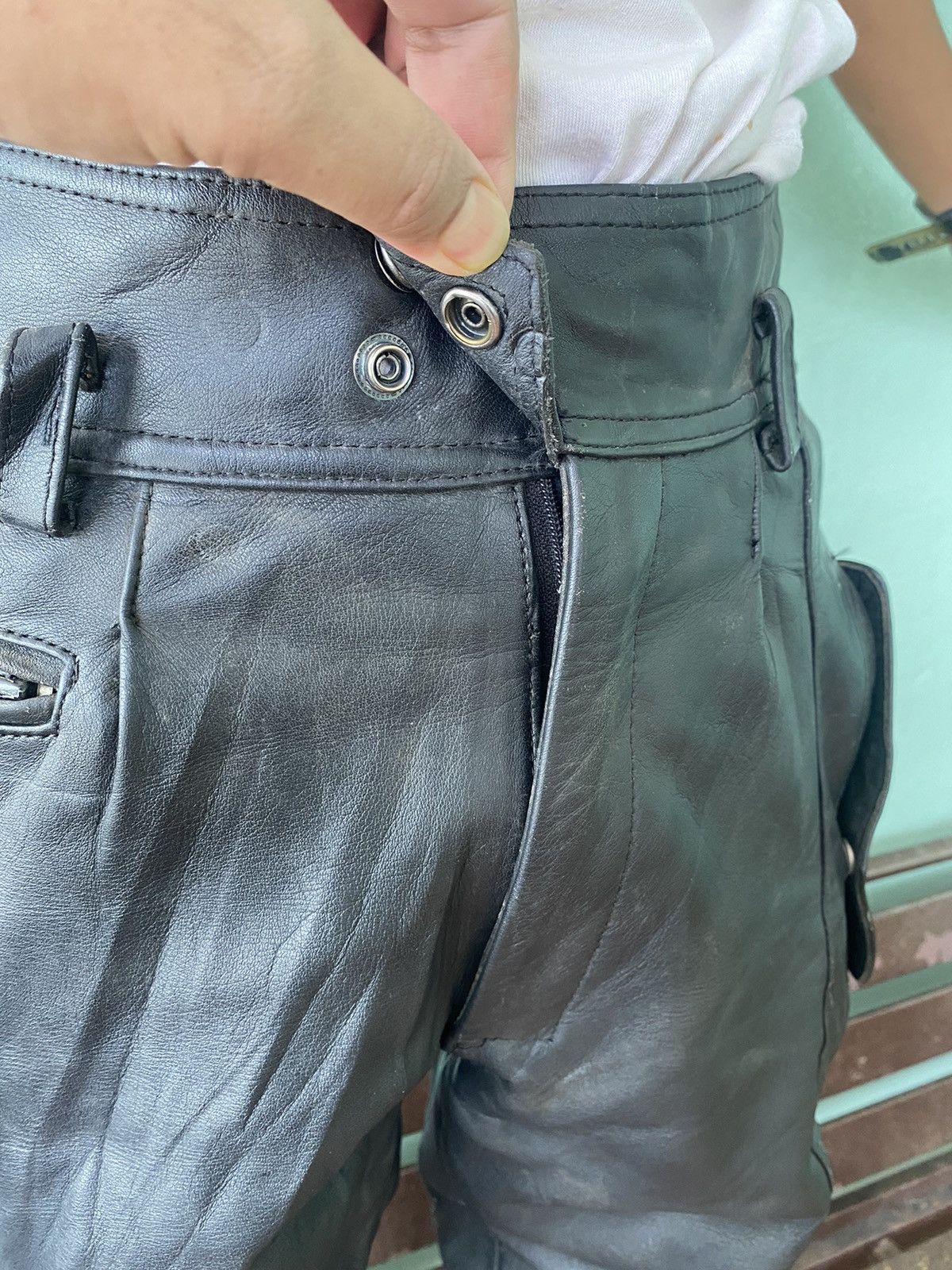 Leather Rare 🌟 Vintage Leather Biker Pants Size US 30 / EU 46 - 11 Thumbnail