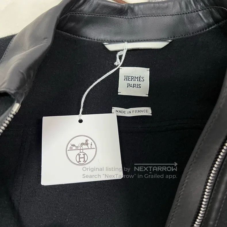 Hermes Hermes Black cashmere and leather jacket Size XS / US 0-2 / IT 36-38 - 6 Thumbnail