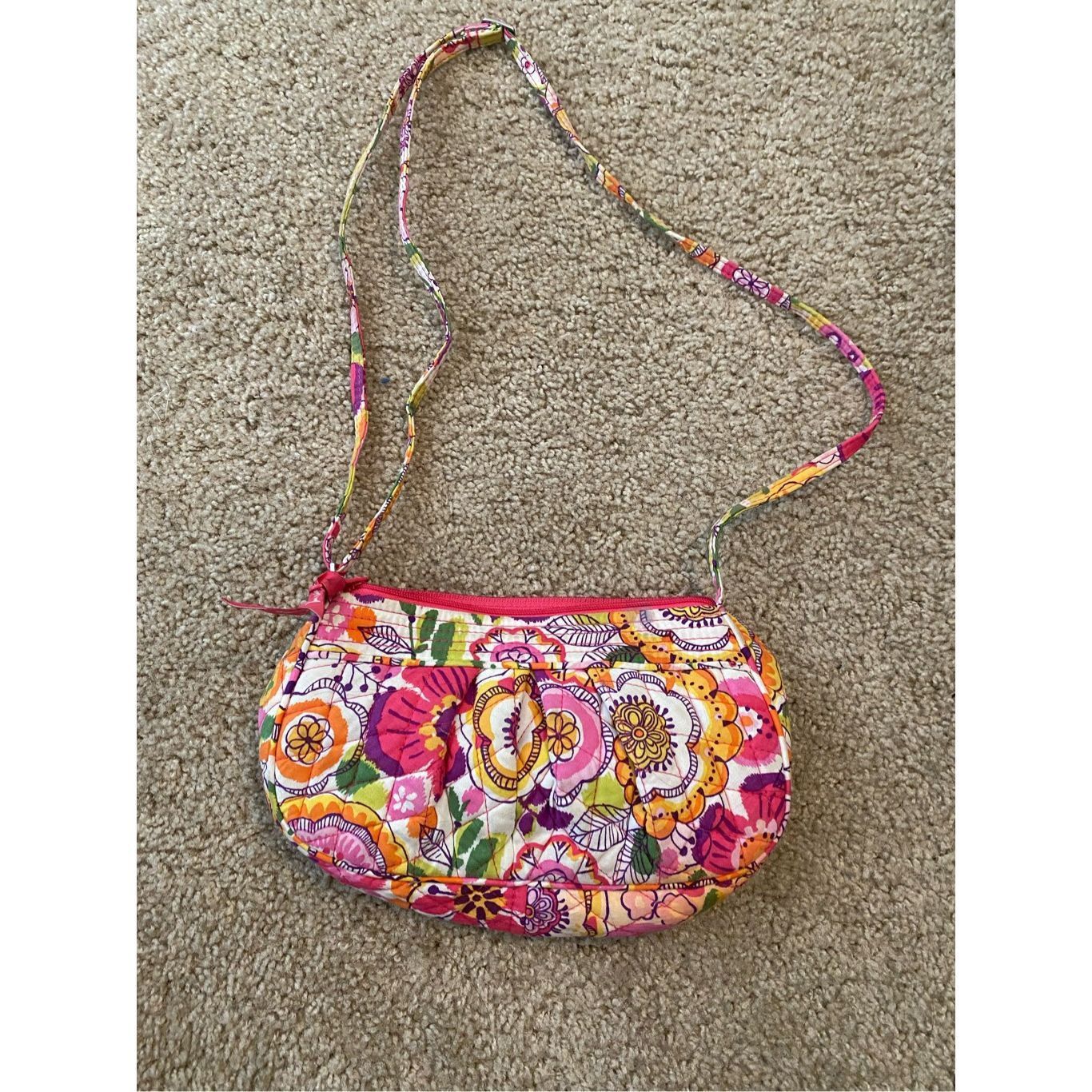 Bradley Mountain Vera Bradley Frannie Crossbody Clementine, Pink White Green, Size ONE SIZE - 2 Thumbnail