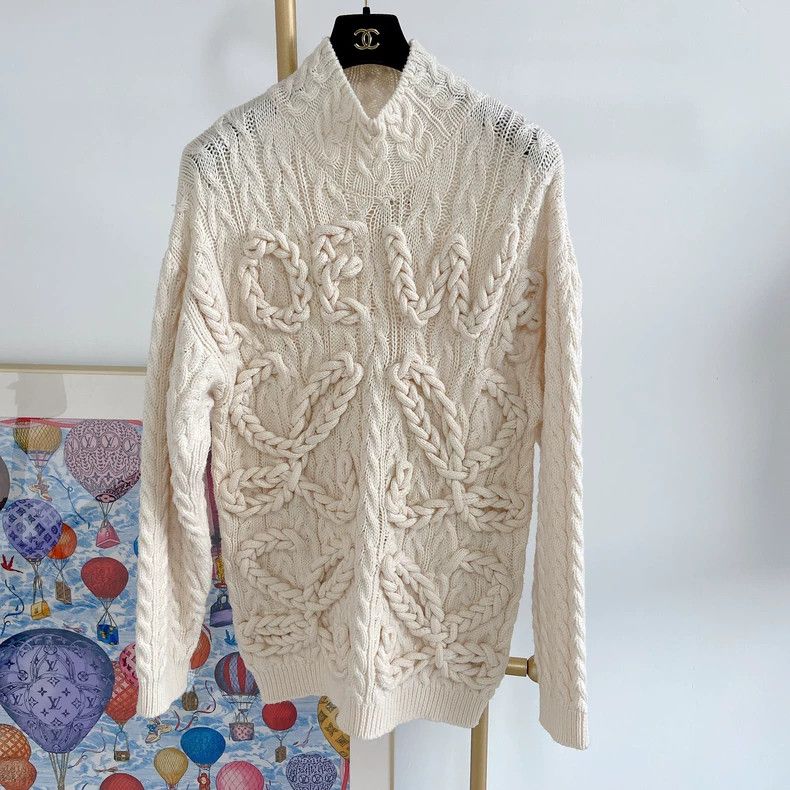 Loewe LOEWE White high collar sweater Size M / US 6-8 / IT 42-44 - 1 Thumbnail