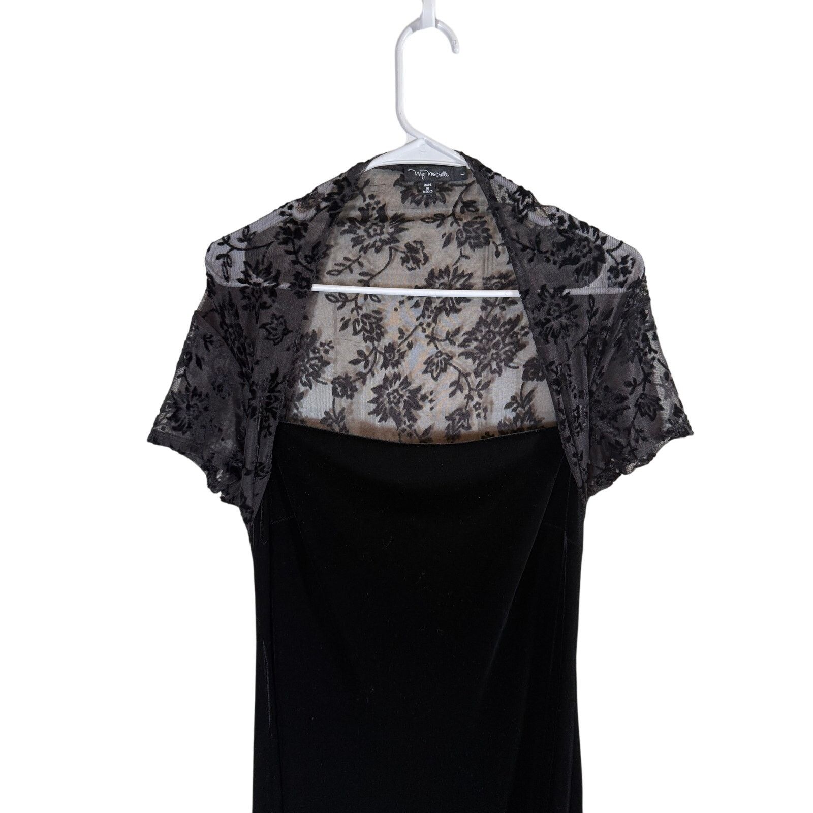 Vintage Vtg Y2K 90s My Michelle Black Burnout Velvet Maxi Dress Size L / US 10 / IT 46 - 3 Thumbnail