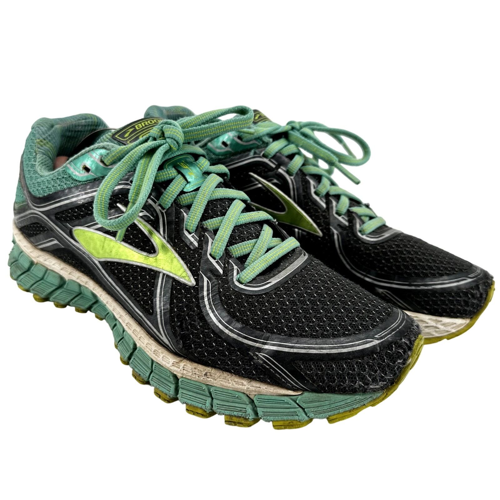 Brooks Adrenaline Gts 16 Road Running Shoes Lace Up 9 in Green, Women's