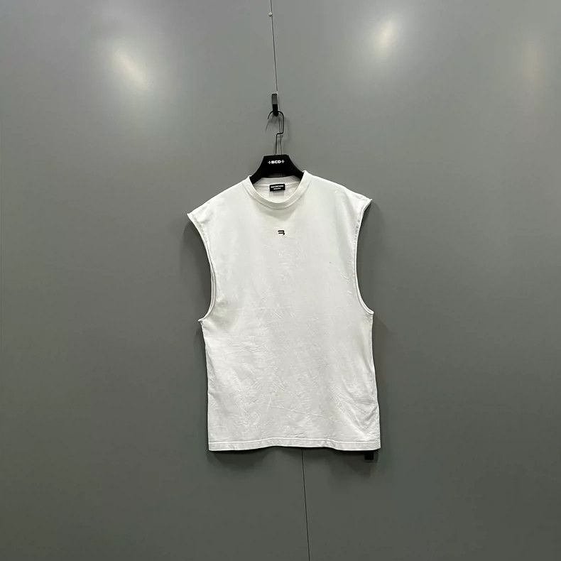 Balenciaga Balenciaga Double Hook Embroidered Sleeveless T-Shirt Size US S / EU 44-46 / 1 - 1 Thumbnail