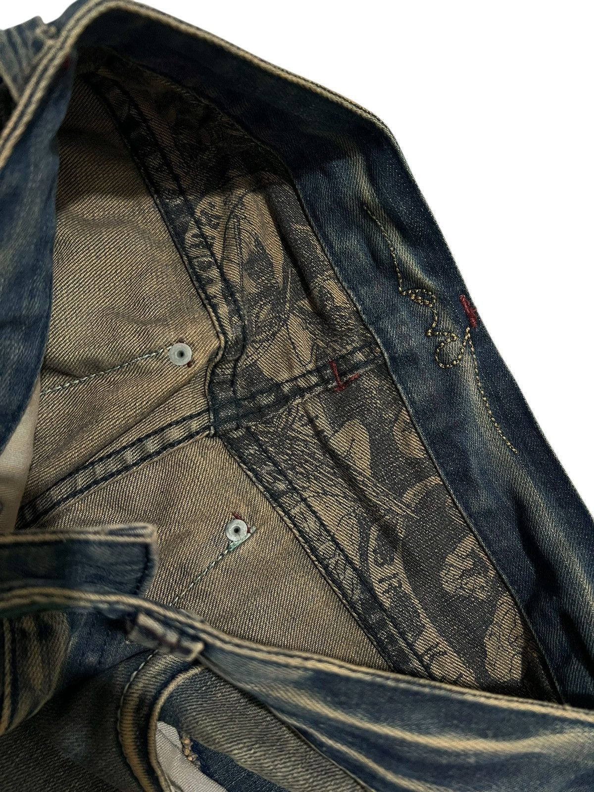 If Six Was Nine Bean pole mudwash distressed flared jeans Size US 30 / EU 46 - 9 Thumbnail