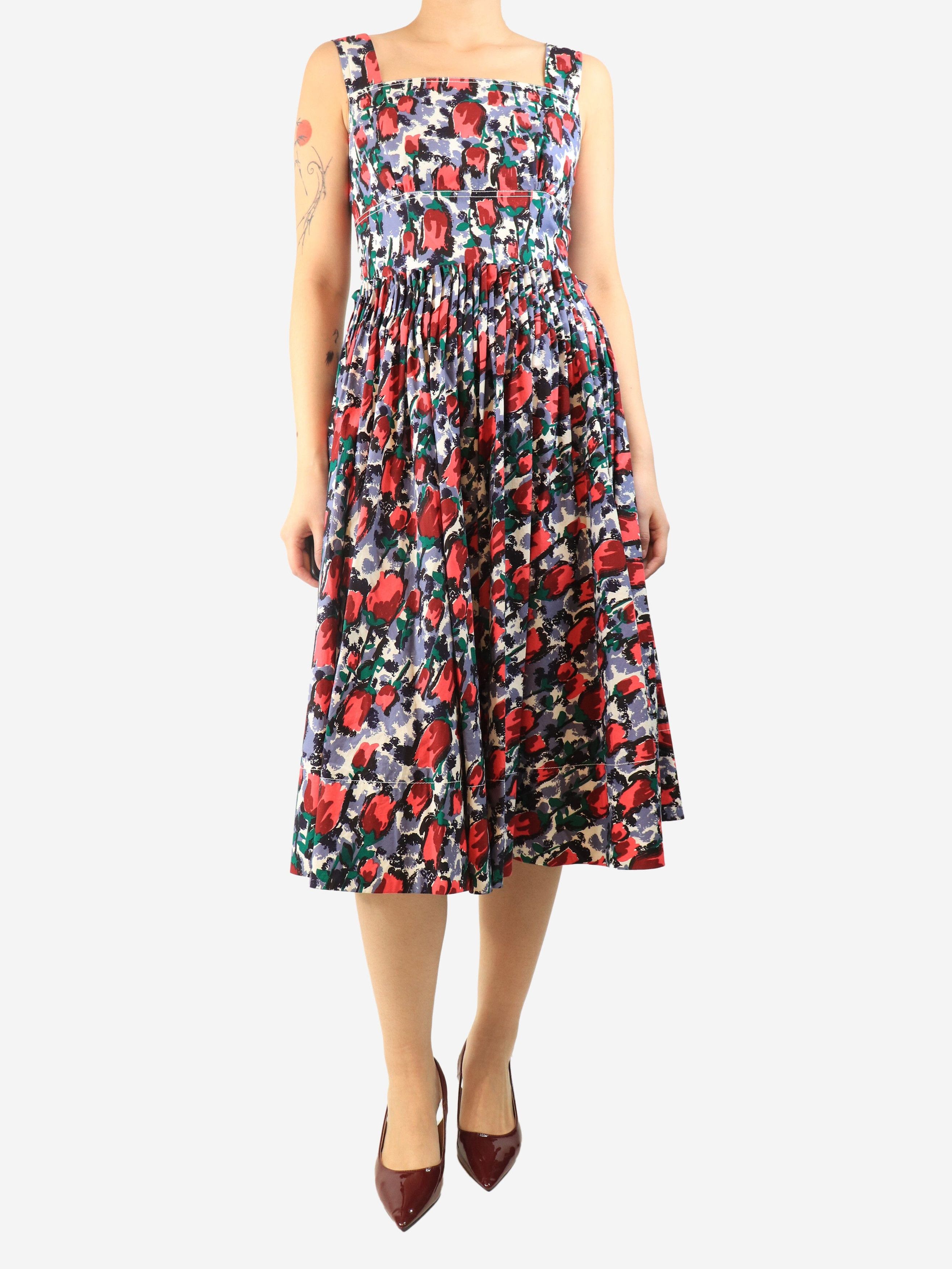 Marni Multicolour abstract tulip midi dress - UK 8 Size S / US 4 / IT 40 - 1 Thumbnail