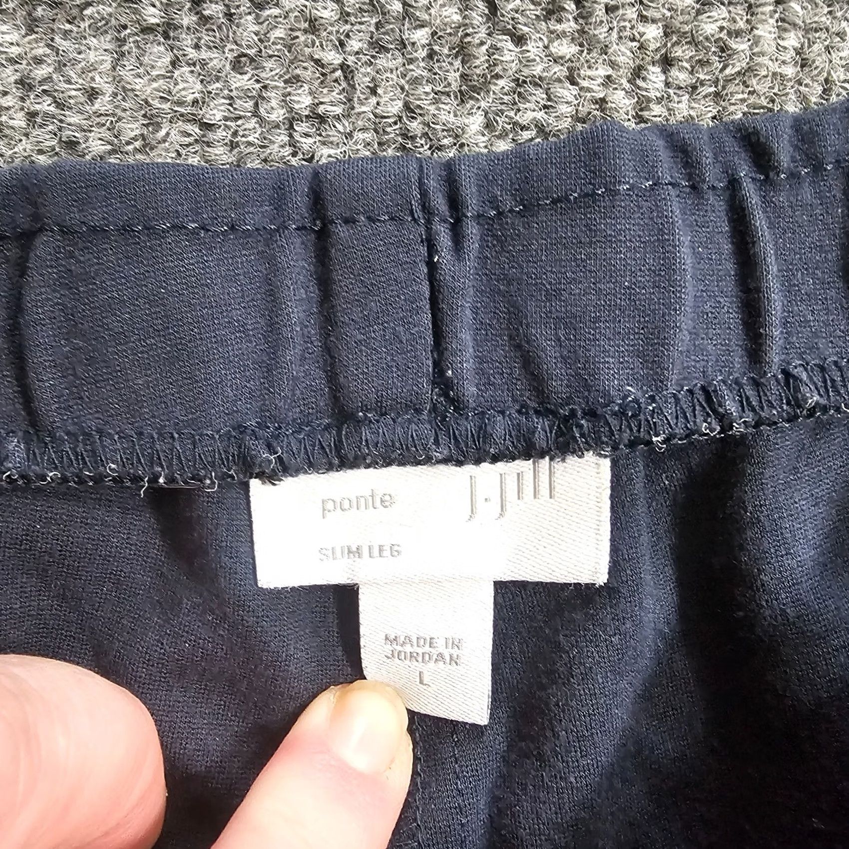 J. Jill J Jill Pants Womens Large Blue Ponte Slim Leg Elastic Waist Stretch Casual Basic Size 36" / US 14 / IT 50 - 3 Thumbnail