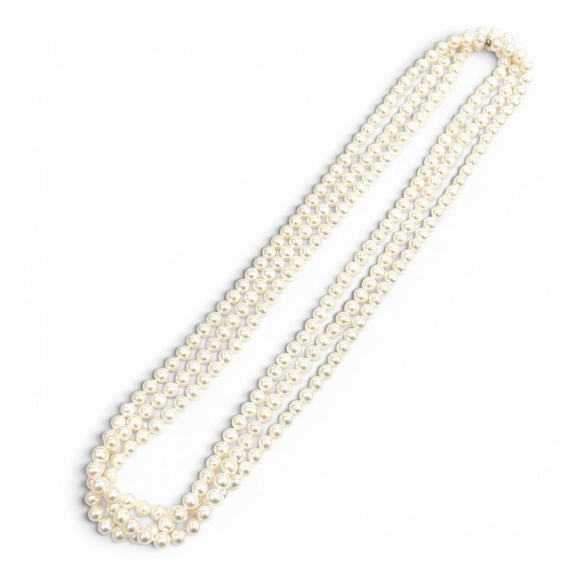 Tiffany & Co. TIFFANY&Co. Tiffany Ziegfeld Collection Pearl Wrap Necklace, Freshwater Pearls, AG925, Approx. 204cm Length, White, Total Weight 148.5g, Women's, Comes with Box Size ONE SIZE - 1 Thumbnail