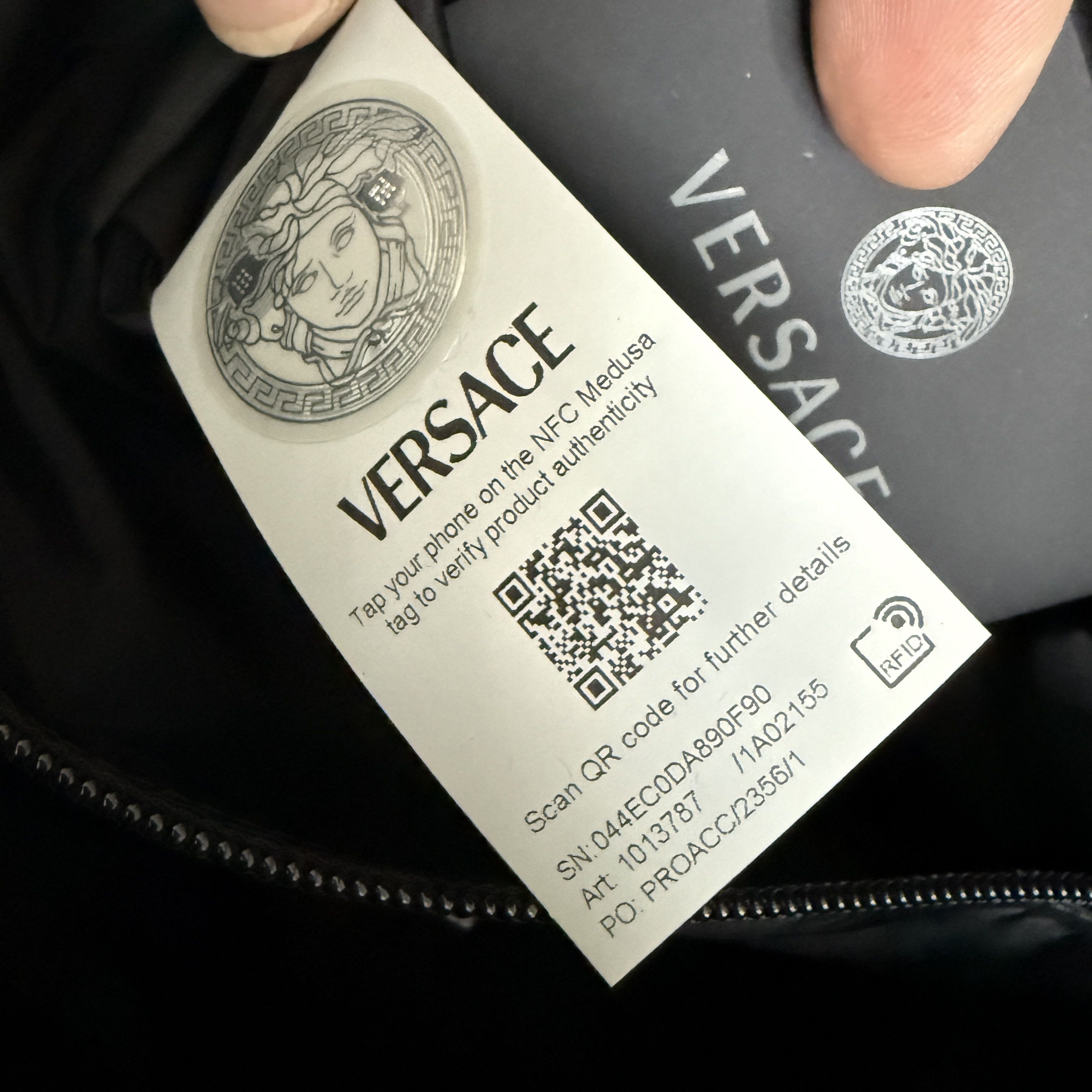 Versace Versace 1013787 Black Nylon La Medusa Shoulder Tote Bag Size ONE SIZE - 8 Thumbnail
