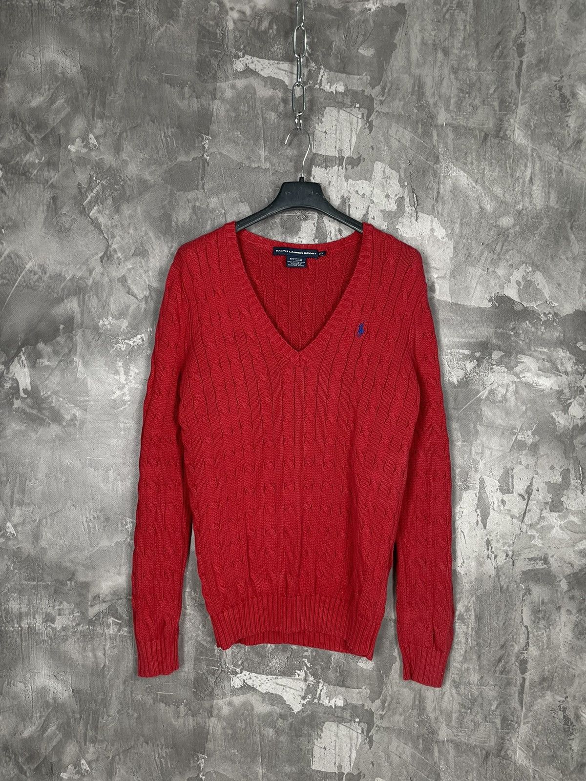 Polo Ralph Lauren Ralph Lauren Cable Knit Cashmere Wool V-neck Sweater Size M / US 6-8 / IT 42-44 - 1 Thumbnail