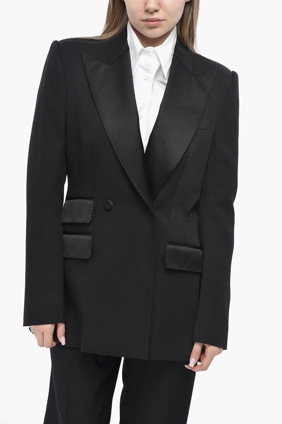 Dolce & Gabbana og1mm0426 Wool-Blend Double-Breasted Blazer in Black Size M / US 6-8 / IT 42-44 - 1 Thumbnail