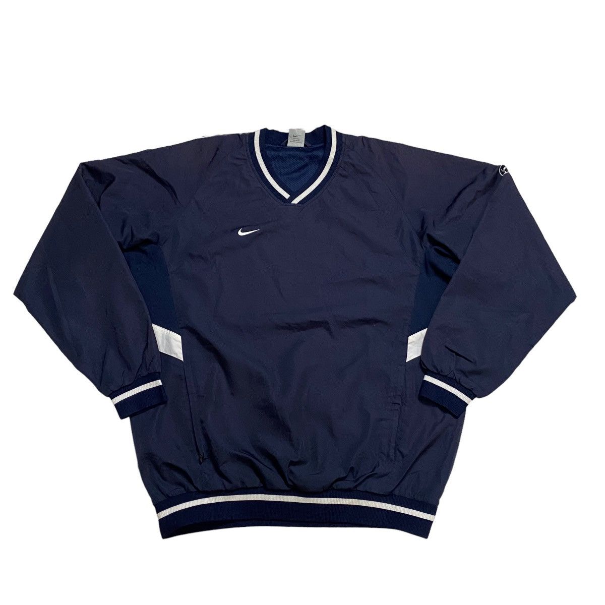 Nike × Vintage Vintage 90s Nike Baseball winbreaker Vneck Size US L / EU 52-54 / 3 - 3 Thumbnail