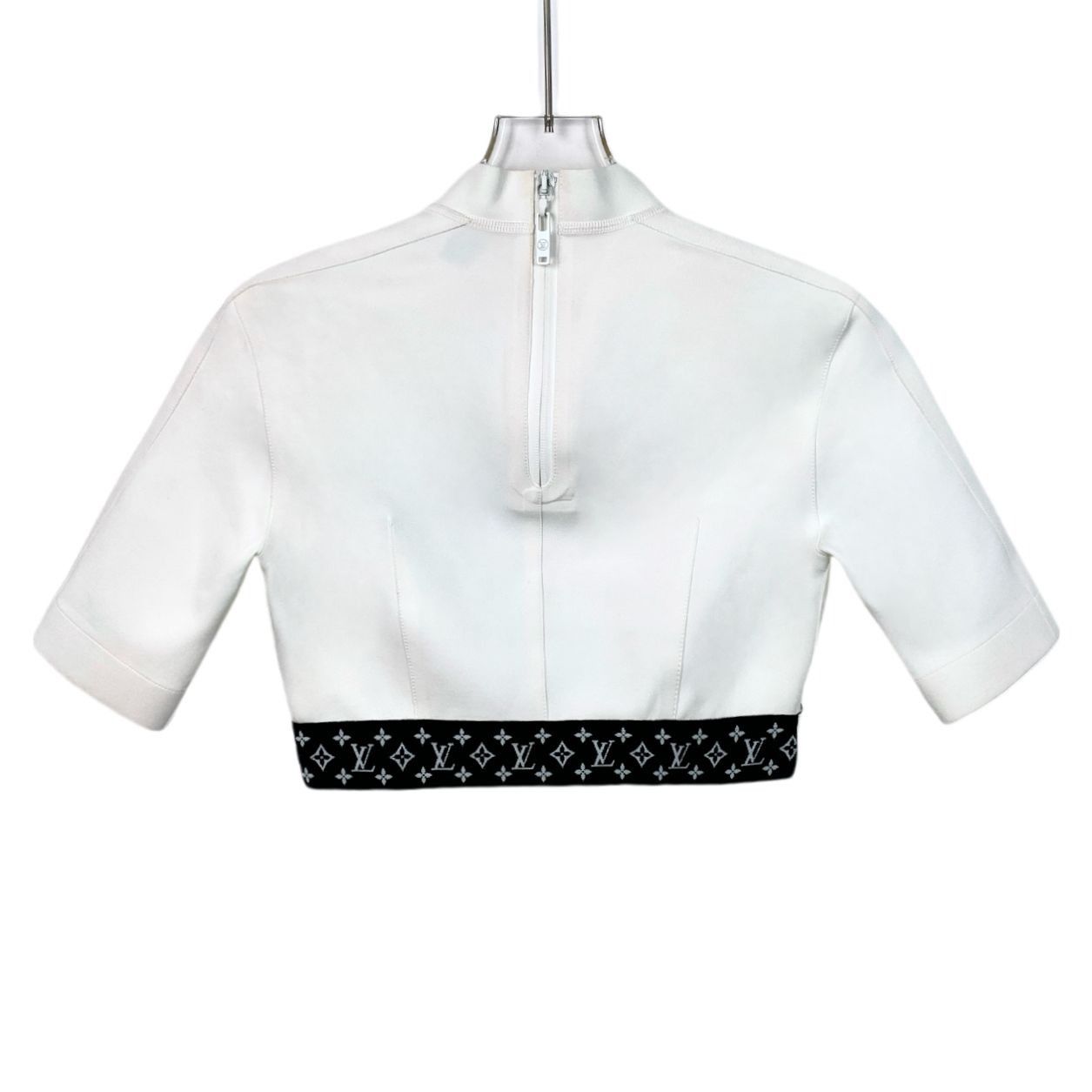 Louis Vuitton Louis Vuitton White High-Neck Short-Sleeve Cropped T-Shirt W Size XS / US 0-2 / IT 36-38 - 8 Thumbnail