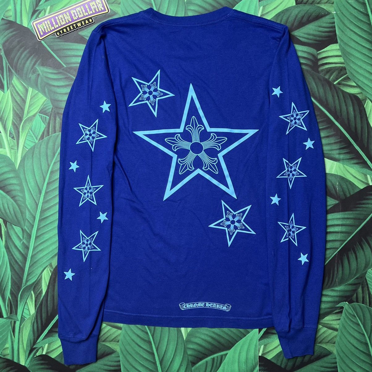 image of Chrome Hearts Stars L/s Pocket Tee in Blue, Men's (Size XS)
