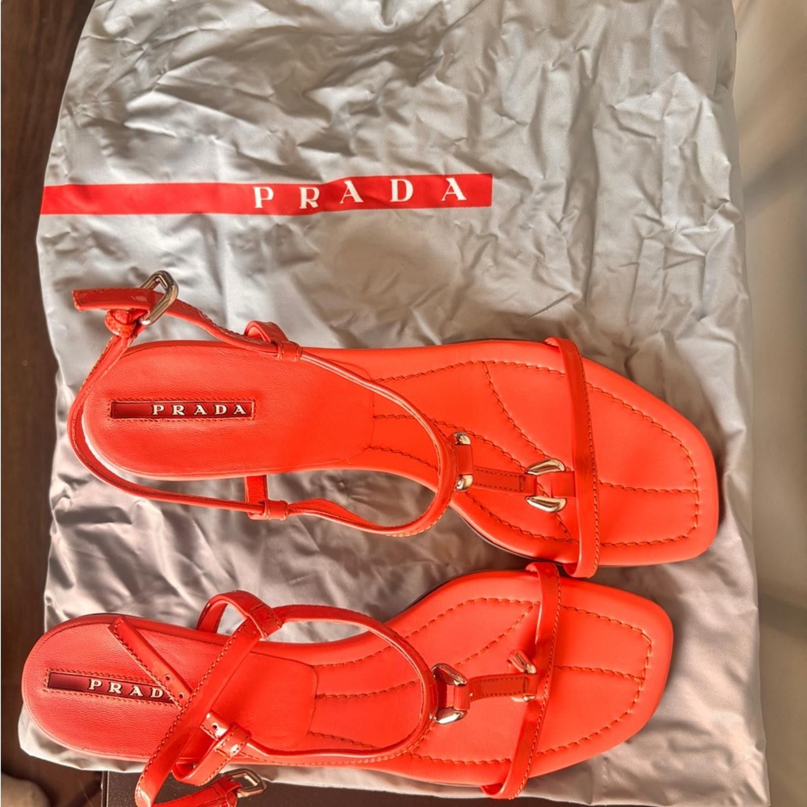 Prada Prada Orange leather sandals Size US 8 / IT 38 - 2 Thumbnail