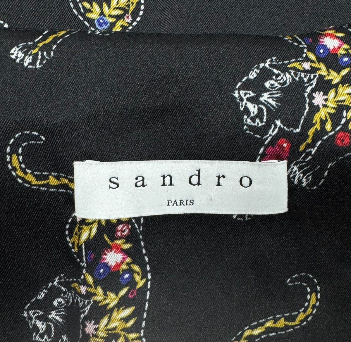 Sandro Sandro Printed Dress Mesh Sleeves size 2 Polyester Size M / US 6-8 / IT 42-44 - 16 Thumbnail