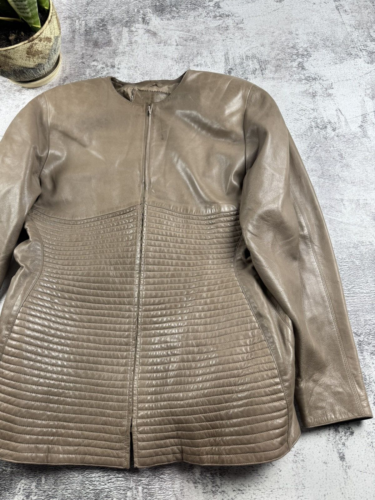 Claude Montana CLAUDE MONTANA VEST AGNEAU PLONGE 80S LEATHER COAT JACKET Size XL / US 12-14 / IT 48-50 - 9 Thumbnail