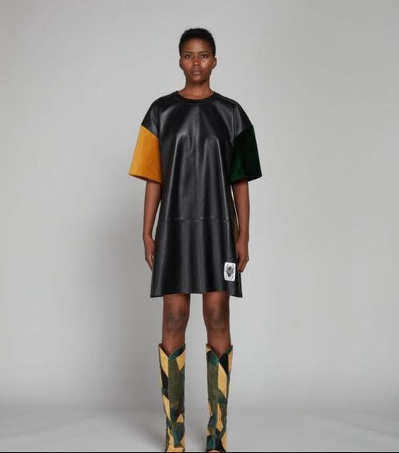 Marni o1w1db11024 Leather Mini Dress in Black Size L / US 10 / IT 46 - 1 Preview
