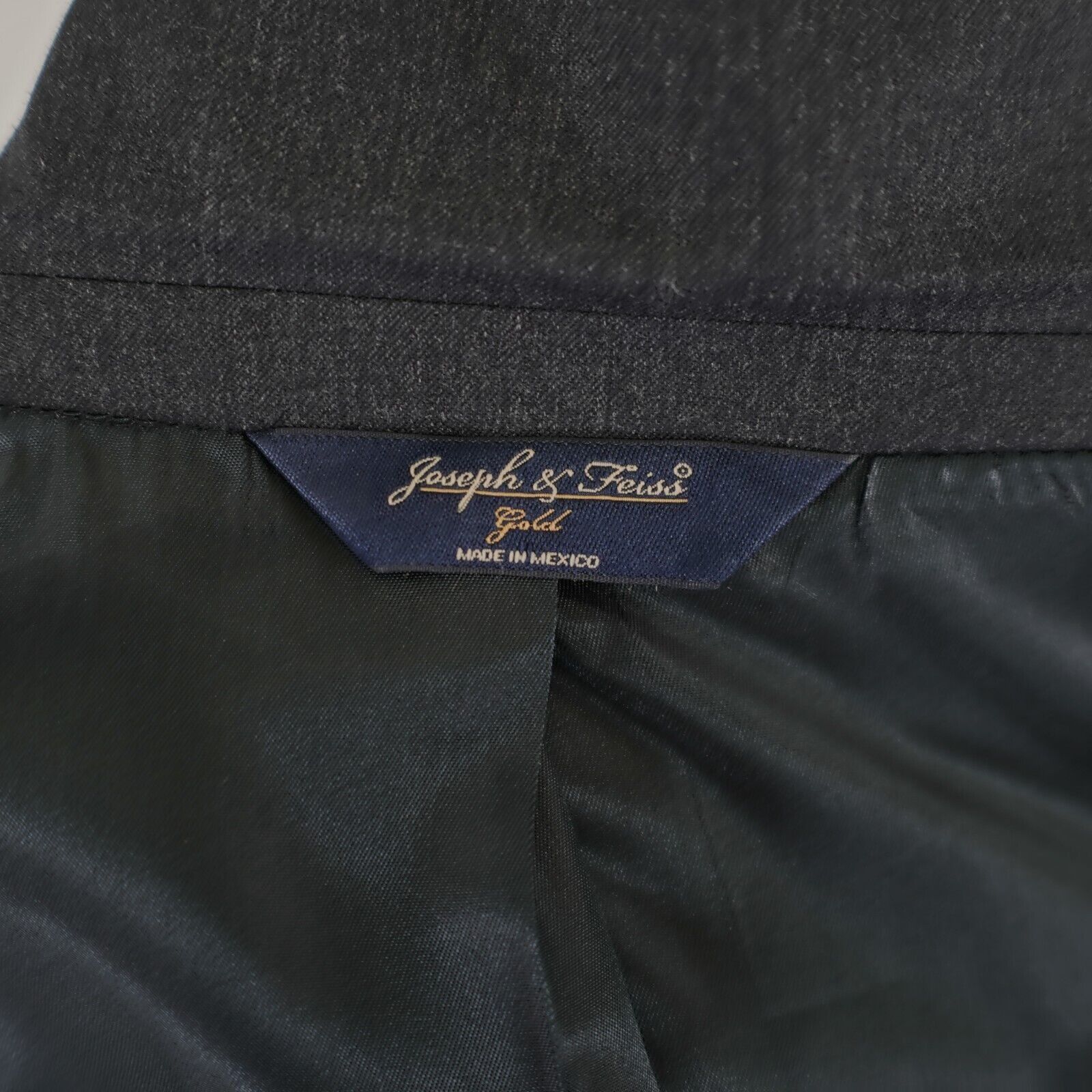 Joseph & Feiss Joseph & Feiss Gold Wool Gray 2 Button Suit Jacket 40R Tagge Size 40R - 11 Thumbnail