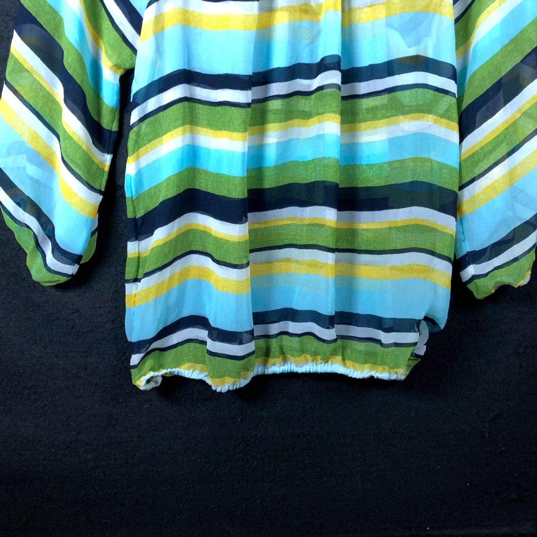 Banana Republic Banana Republic Womens Blouse Multicolored Striped Long Sleeve Sheer Large Size L / US 10 / IT 46 - 3 Thumbnail