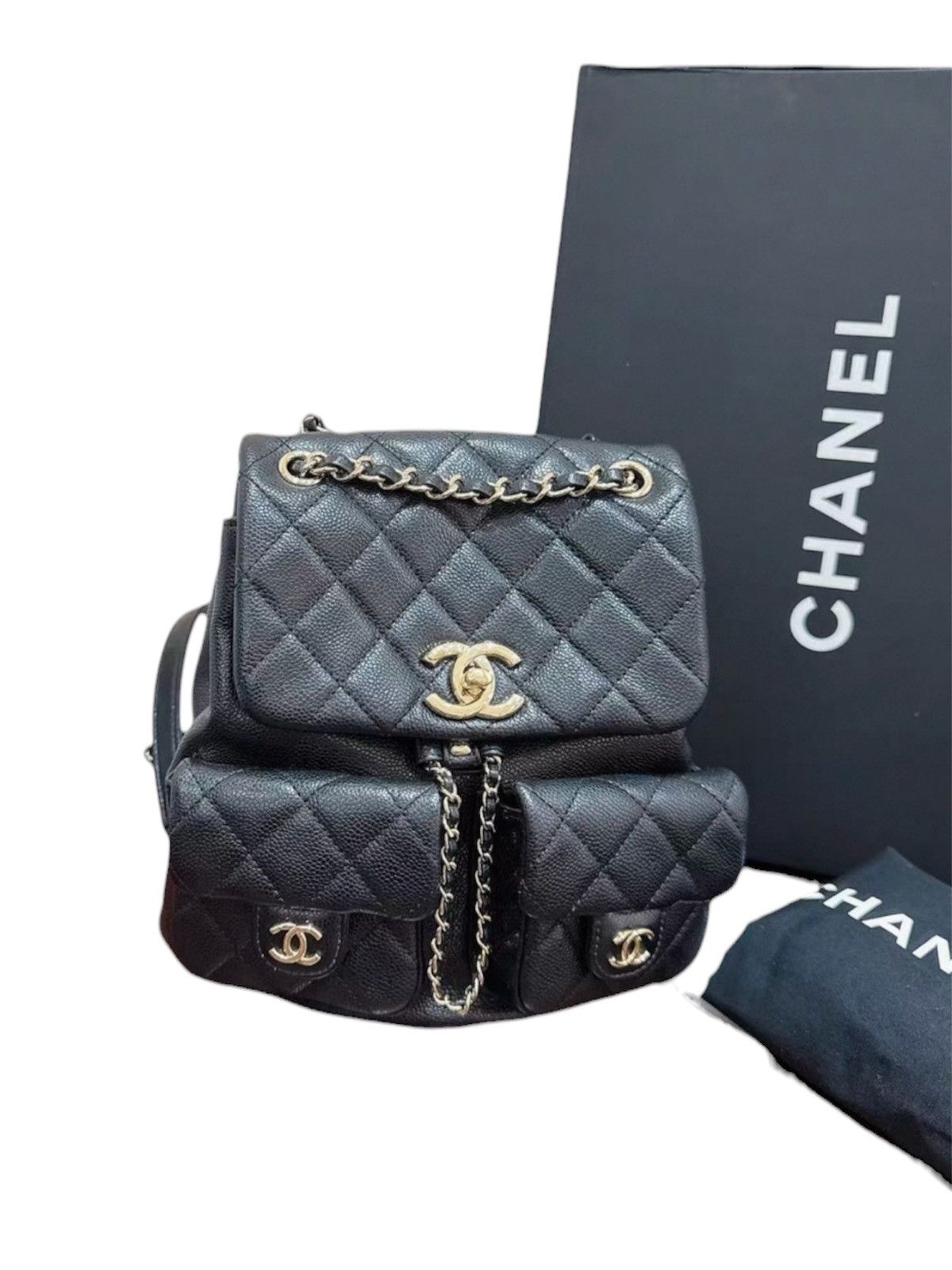 Chanel Chanel Duma Medium Shiny Black Caviar Quilted Backpack Size ONE SIZE - 1 Thumbnail