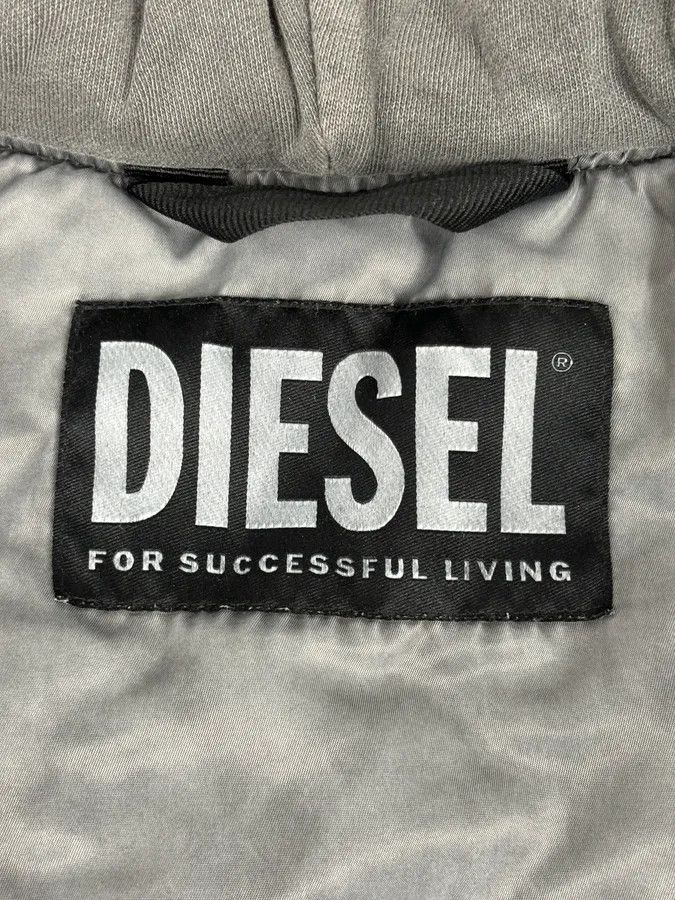 Diesel Diesel Hooded Grey Quilted Sleeves Bomber Jacket Size US M / EU 48-50 / 2 - 10 Thumbnail