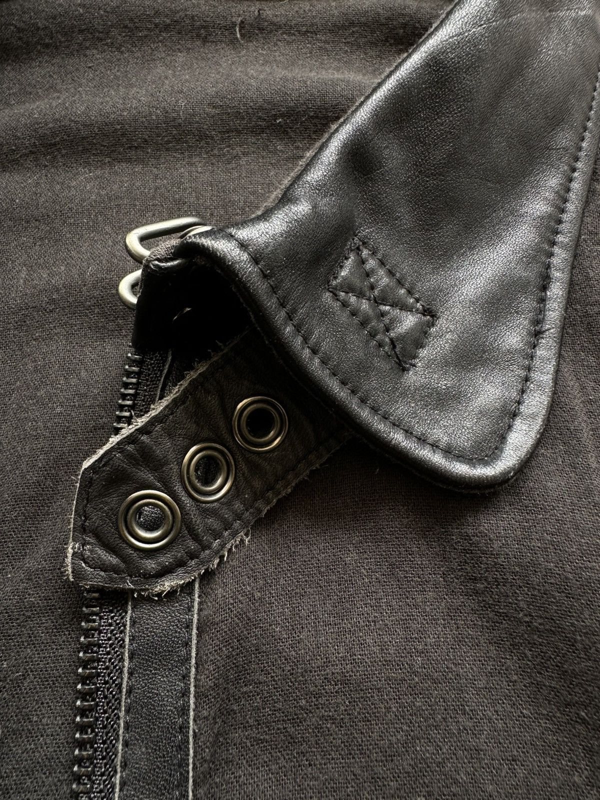Japanese Brand 00's Bark Tannage linen leathers light jacket Size US M / EU 48-50 / 2 - 10 Thumbnail