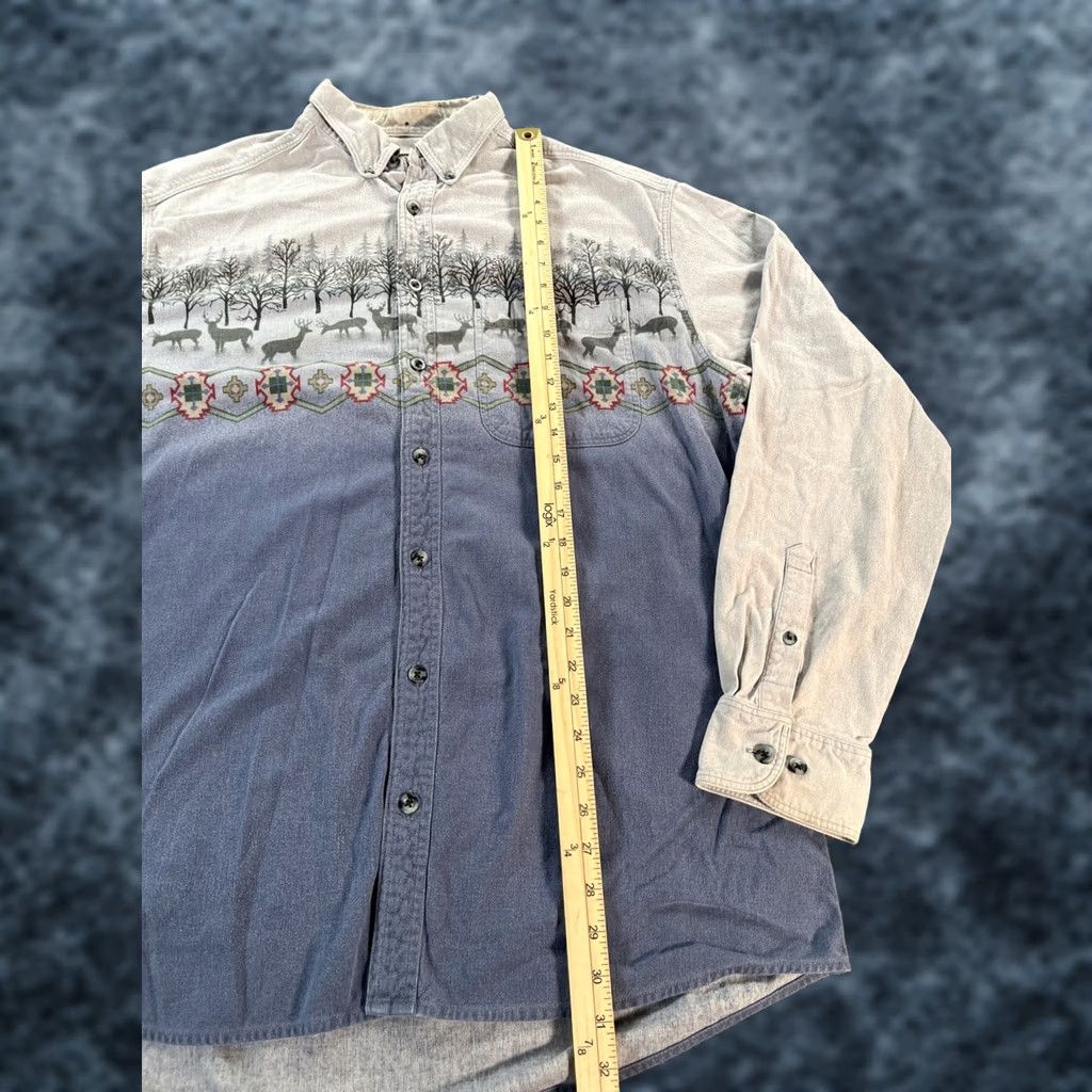 Vintage VINTAGE Cabela's Button-Up Shirt Mens XLT Gray Aztec Flannel Long Sleeve Button-Front Size US XL / EU 56 / 4 - 1 Thumbnail