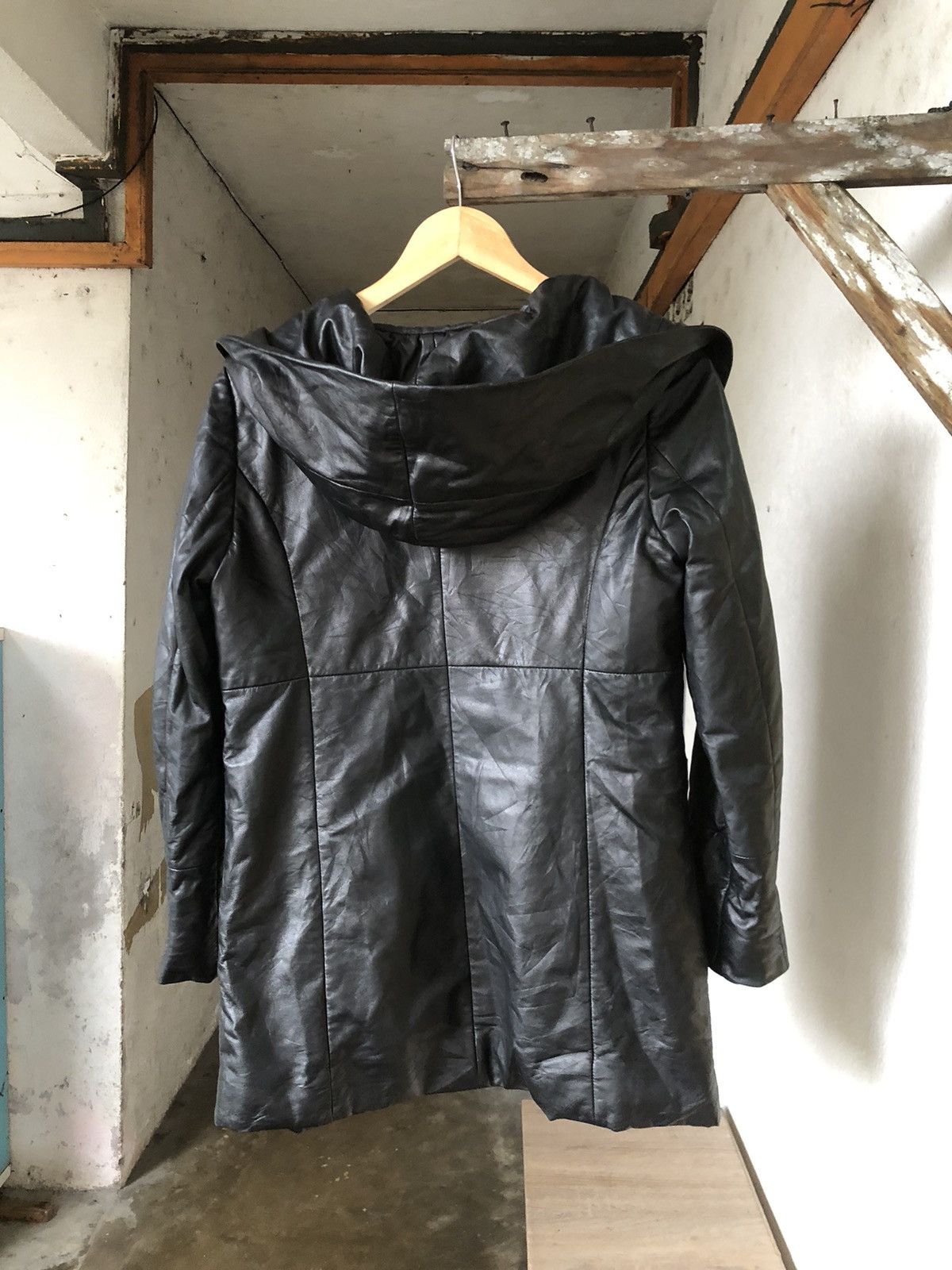 Balmain 🏴 Vintage Balmain Paris Soft Leather Long Jacket Wt Hoodie Size S / US 4 / IT 40 - 3 Thumbnail