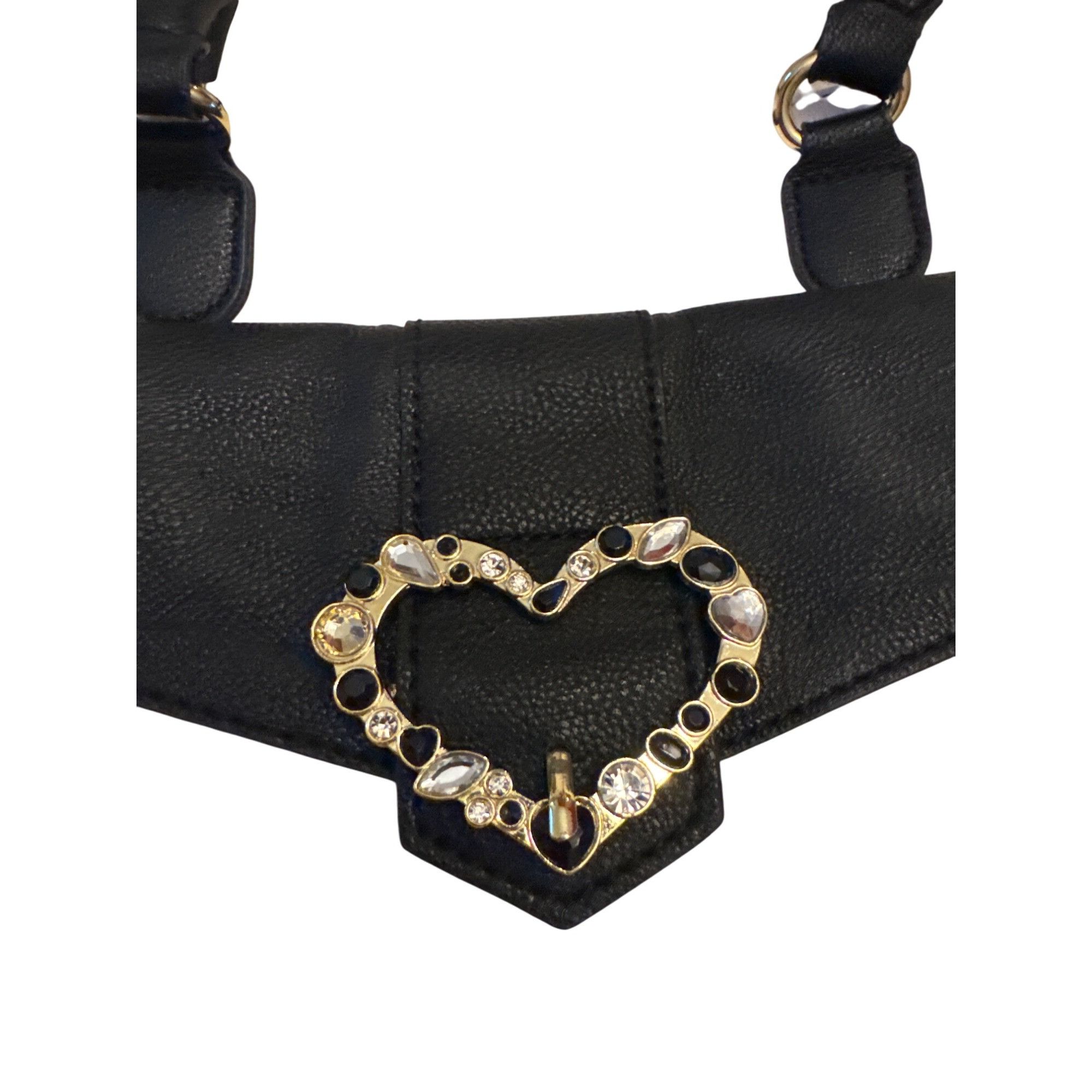 Betsey Johnson Betsey Johnson Womens Black & Beige Heart Quilted Handbag cl Size ONE SIZE - 5 Thumbnail