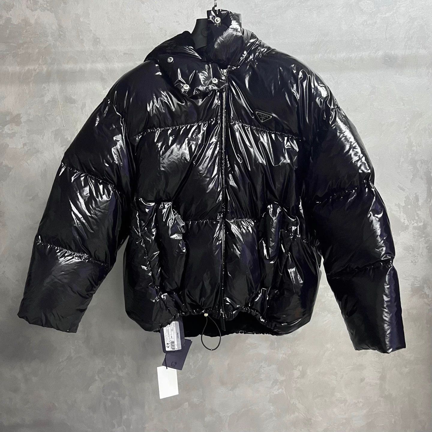 Prada Prada Black Hooded Zip Down Puffer Coat Size 36 Size XS / US 0-2 / IT 36-38 - 1 Thumbnail