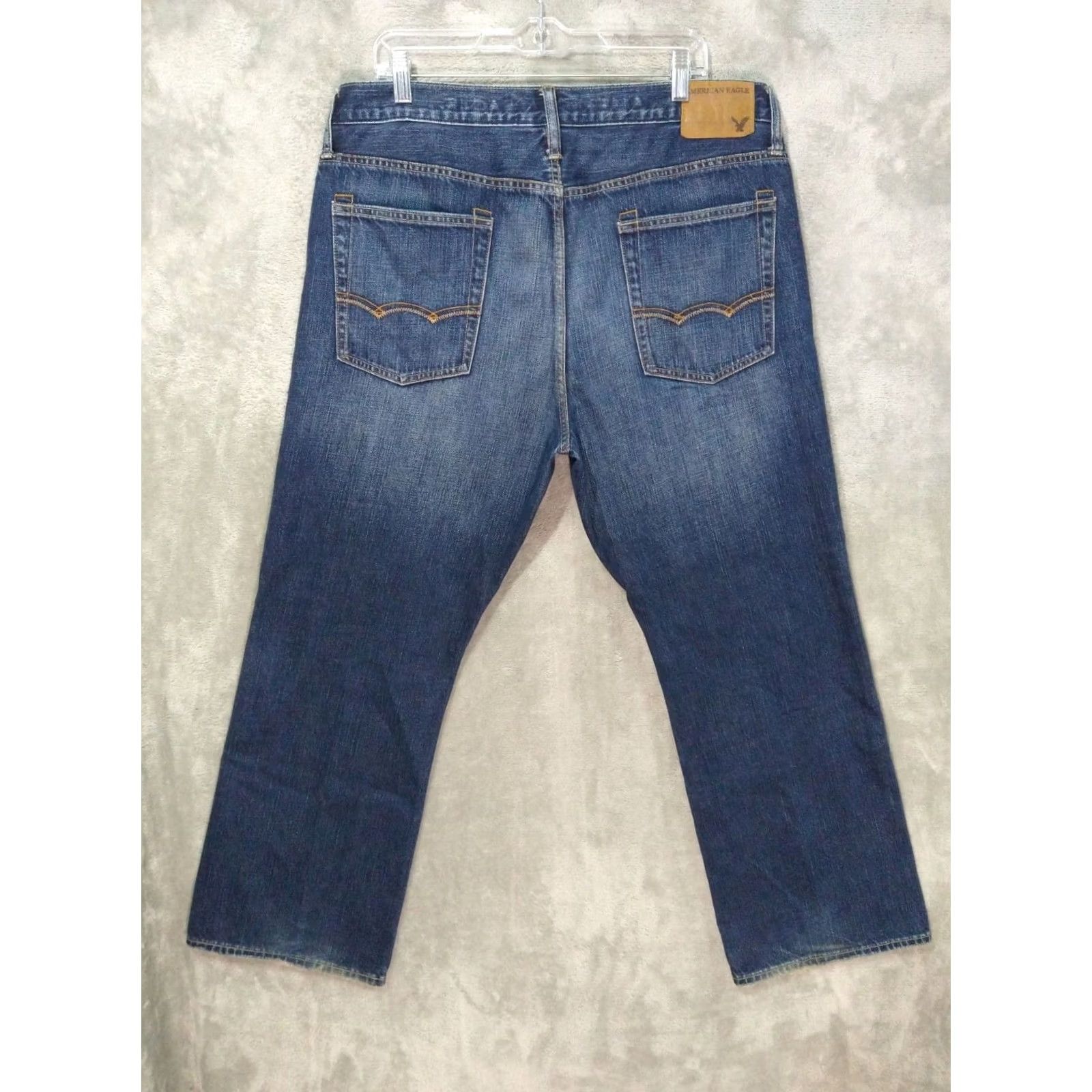 American Eagle Outfitters American Eagle Jeans Mens 36x30 Blue Denim Bootcut Mid Rise Dark Wash Size US 36 / EU 52 - 2 Thumbnail