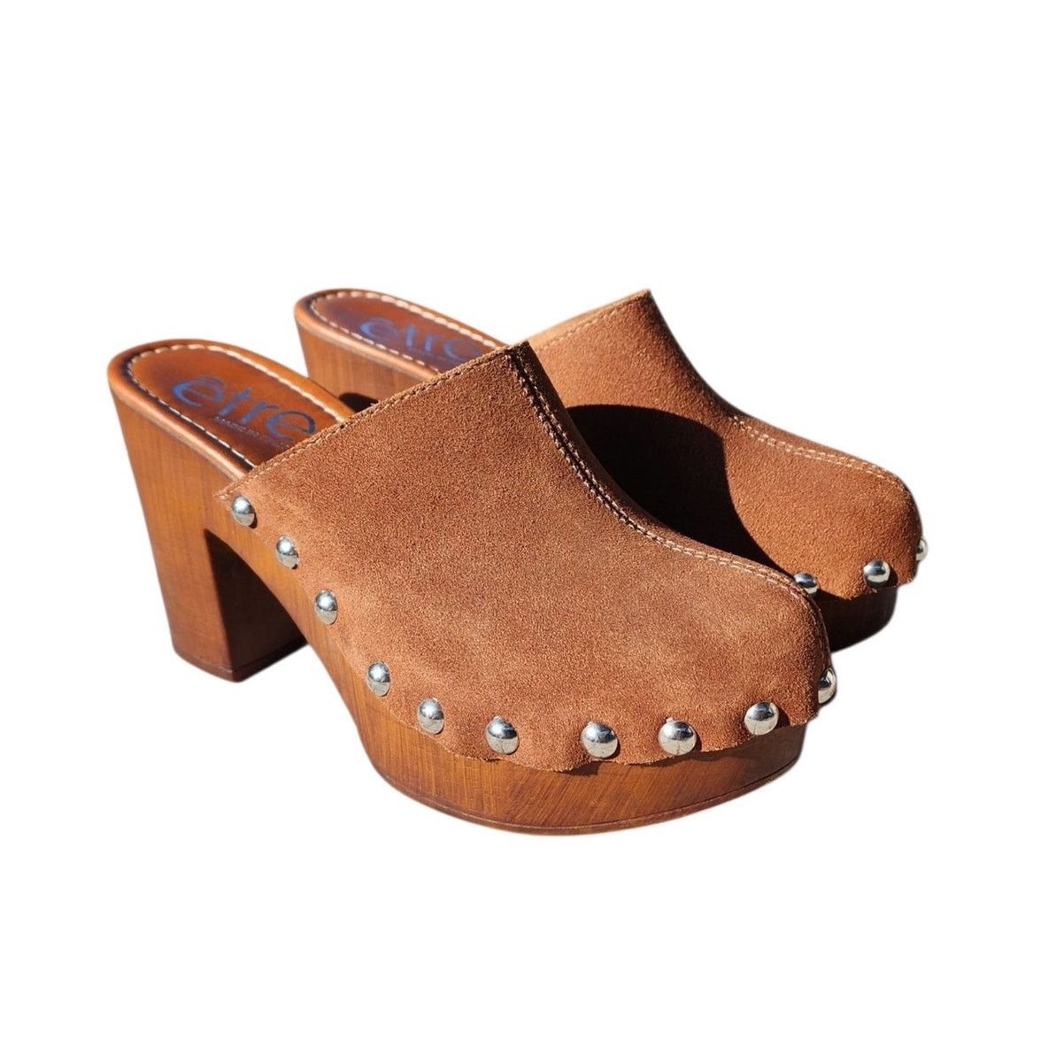 Designer Etre Studded Suede Clog Platform Mules 39 Size US 8.5 / IT 38.5 - 1 Thumbnail