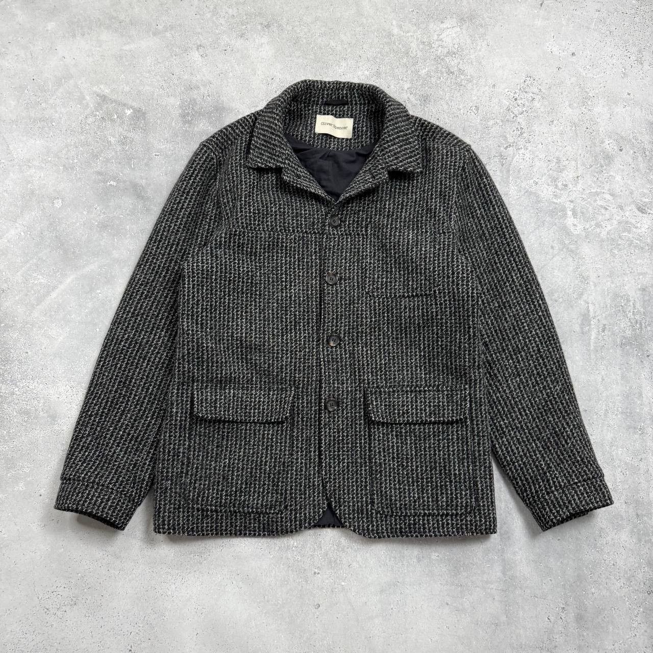Oliver Spencer Oliver Spencer Cowboy Slim Fit Houndstooth Wool Jacket Size US L / EU 52-54 / 3 - 1 Thumbnail