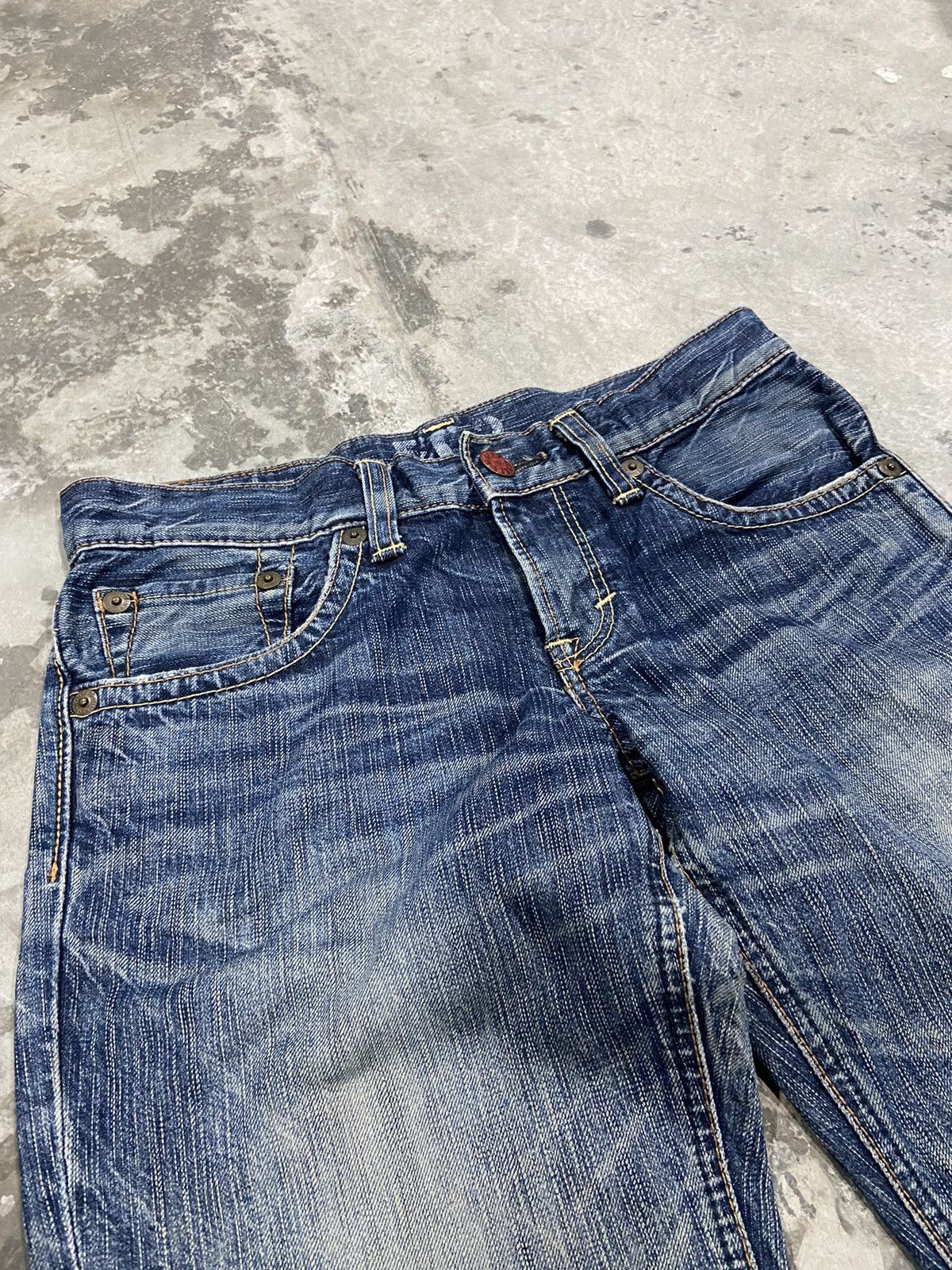 Edwin × Other ❤️‍🔥SEND OFFER ❤️‍🔥Edwin Blue Trip Flare Jeans Grazy Design Size 30" / US 8 / IT 44 - 4 Thumbnail