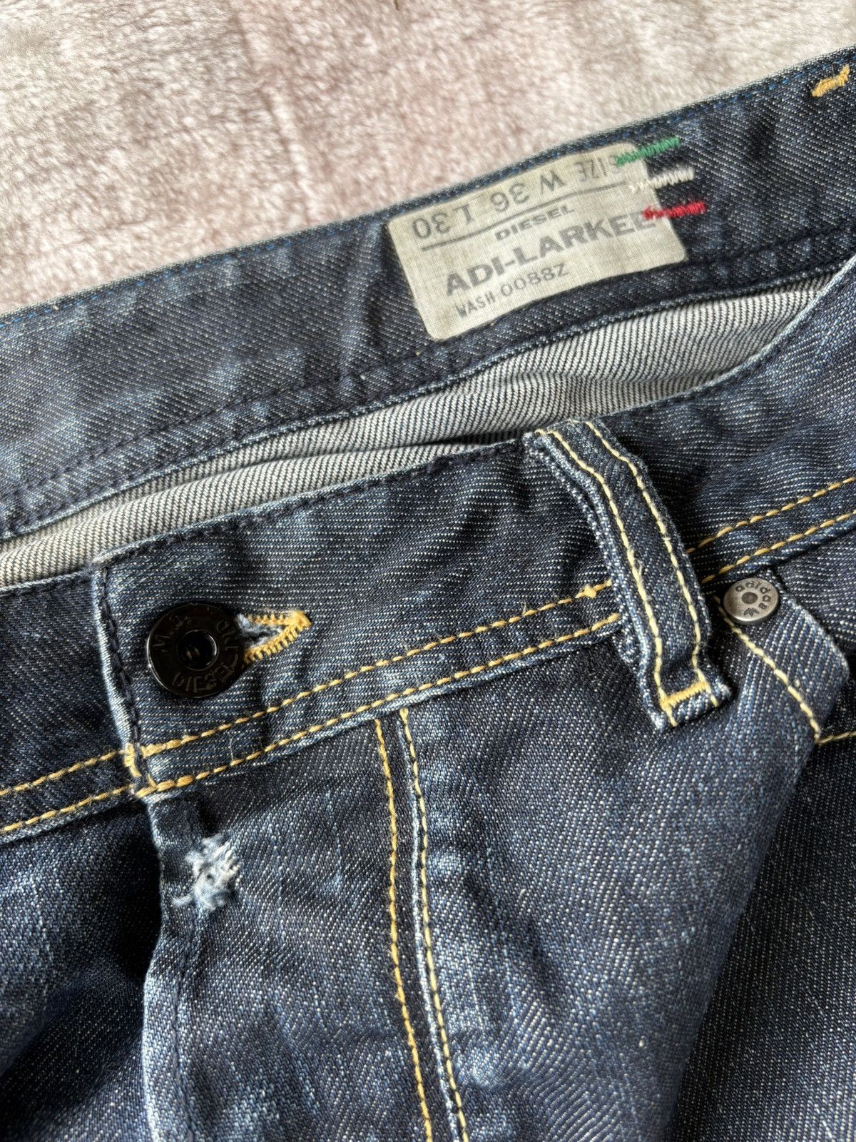 Adidas × Diesel 🔥DIESEL X ADIDAS BAGGY JEANS DISTRESSED DENIM BLUE JEANS Size US 36 / EU 52 - 13 Thumbnail