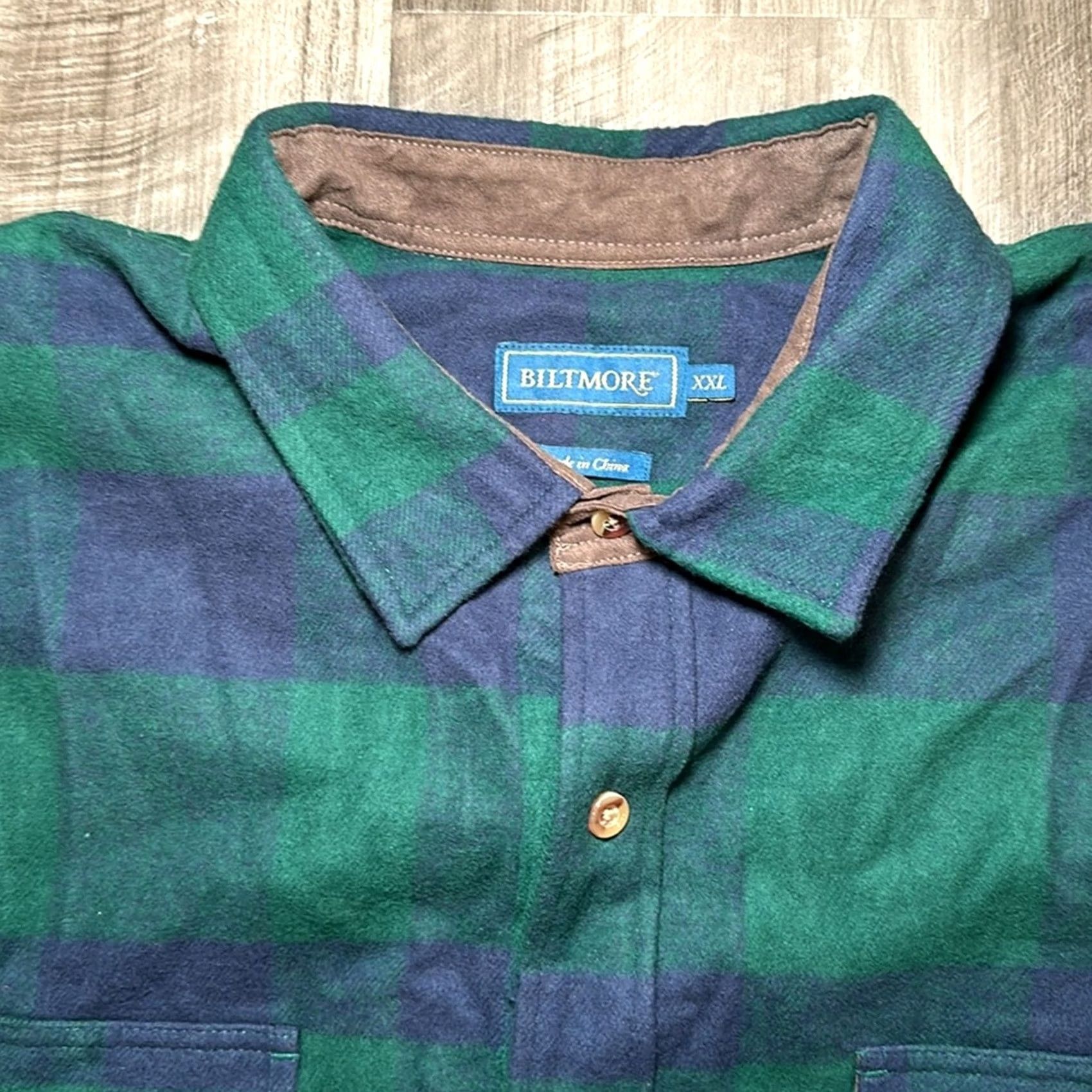 Vintage VINTAGE Biltmore Heavy Flannel Long Sleeve Button-Up Shirt XXL Men Green NWOT Size US XXL / EU 58 / 5 - 8 Thumbnail