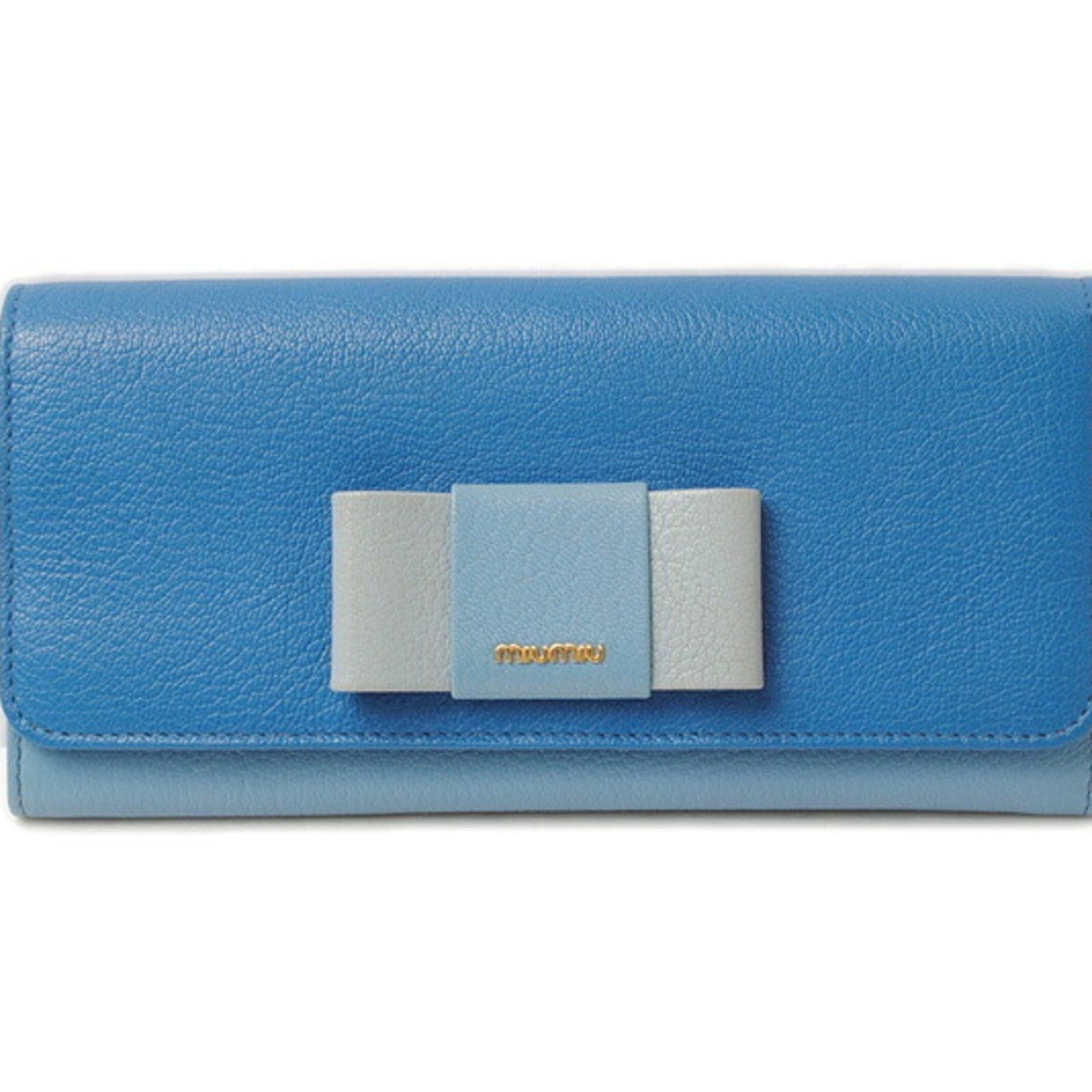 Miu Miu Miu Miu Miu Wallet miumiu pass 5MH109 MADRAS MAREA MARE Blue Light Unused Damaged Size ONE SIZE - 1 Thumbnail