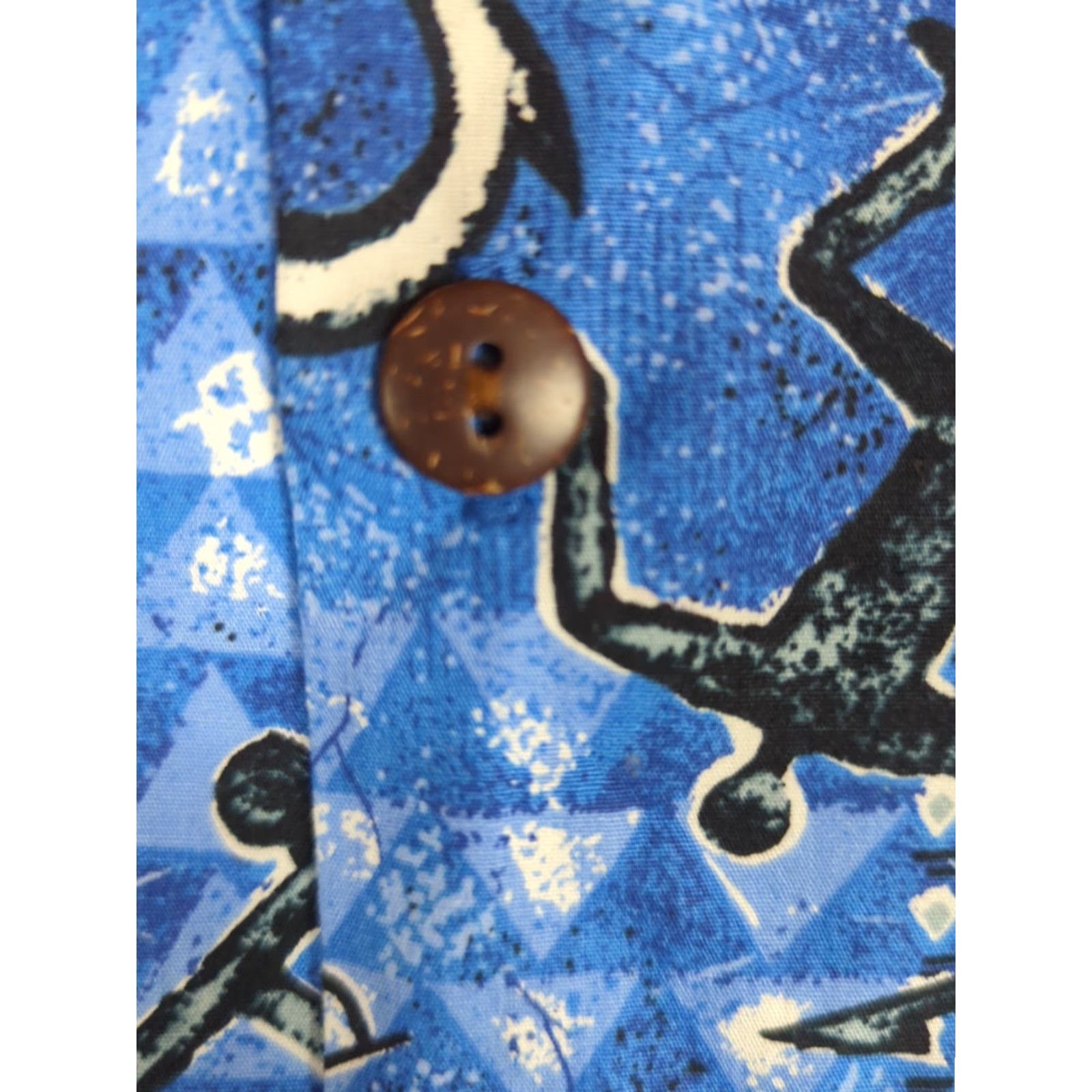 Hilo Hattie VINTAGE Hilo Hattie Tribal Traditional Hawaiian Shirt XL Blue Short Sleeve Button-Up Mens Regular 2D Aloha Beach Tropical Pattern Cotton Size US XL / EU 56 / 4 - 4 Thumbnail