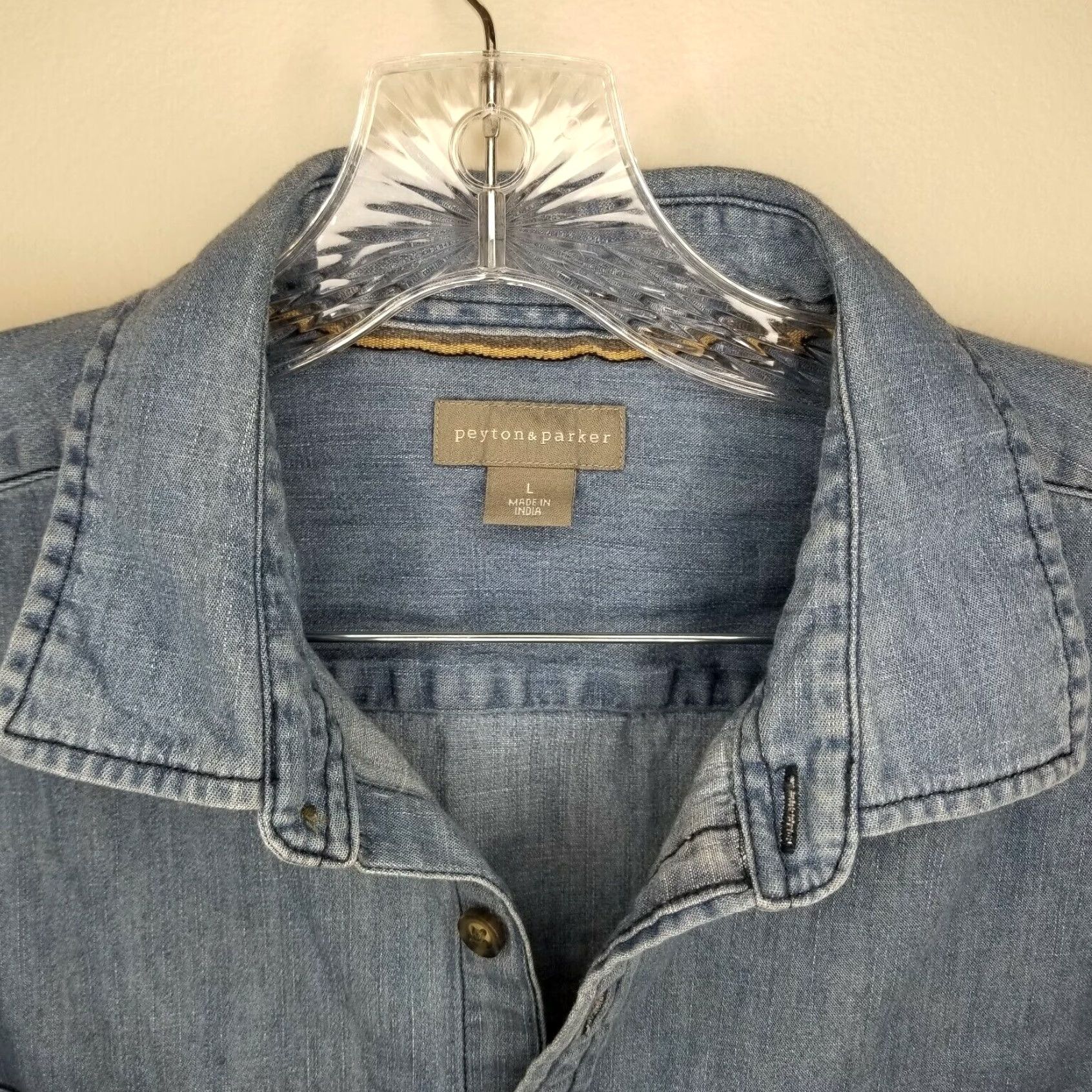 Parker Peyton and Parker Men's Long Sleeve Button Up Shirt Blue Large Size US L / EU 52-54 / 3 - 3 Thumbnail