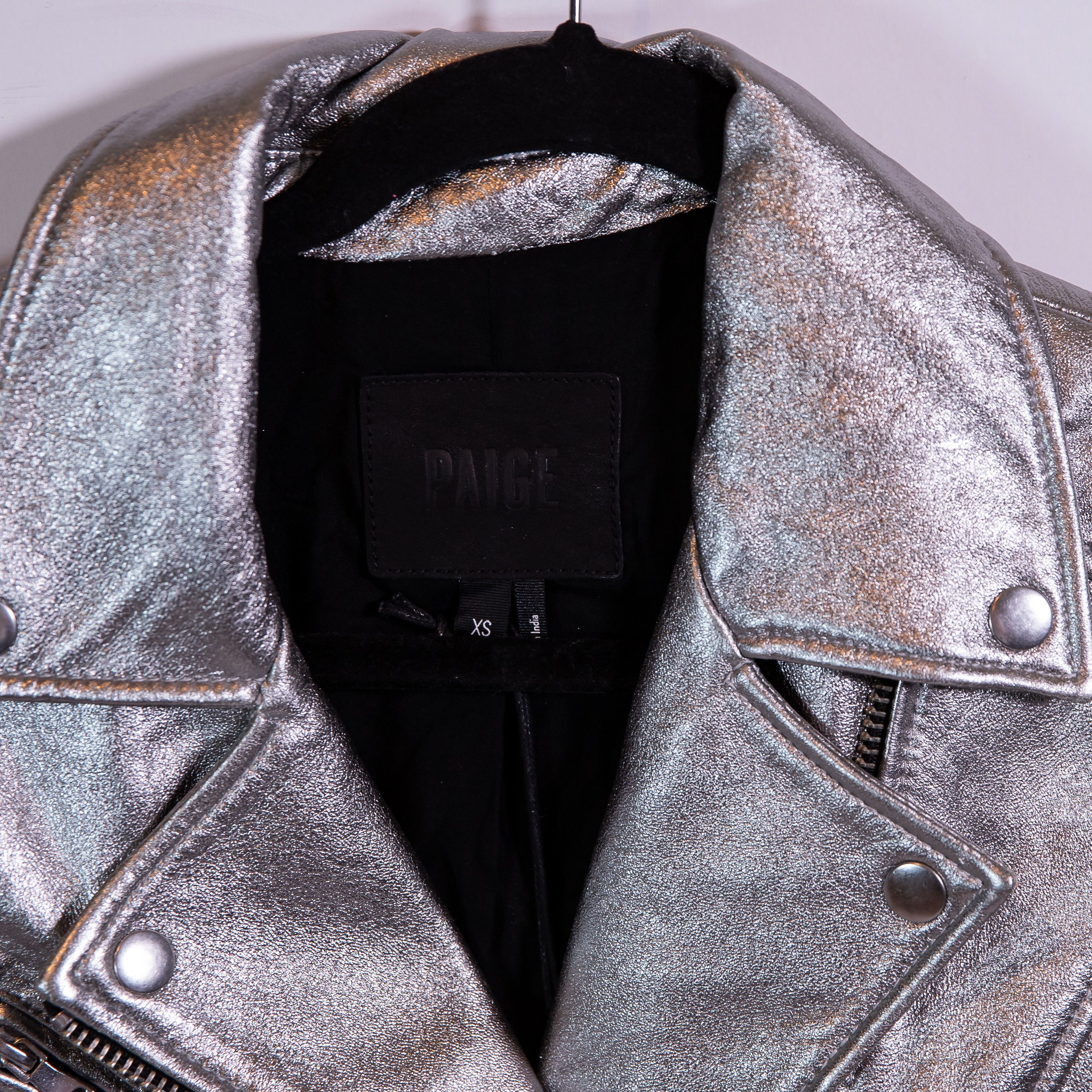 Paige NEW Paige Ashby Metallic Genuine Leather Size XS / US 0-2 / IT 36-38 - 2 Thumbnail