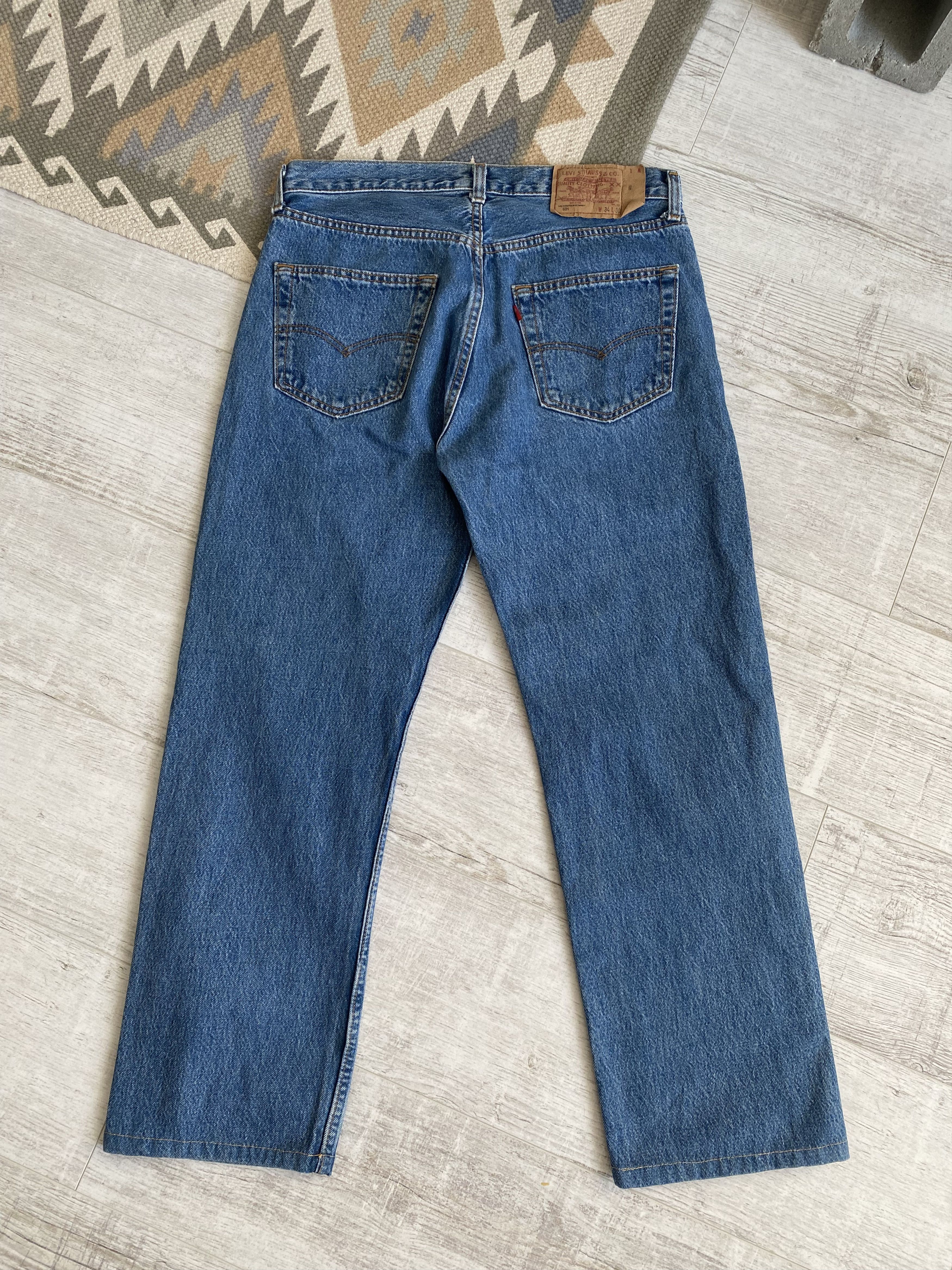 Levi's Vintage Levis Cotton Blue Washed Straight Jeans Size US 34 / EU 50 - 8 Thumbnail