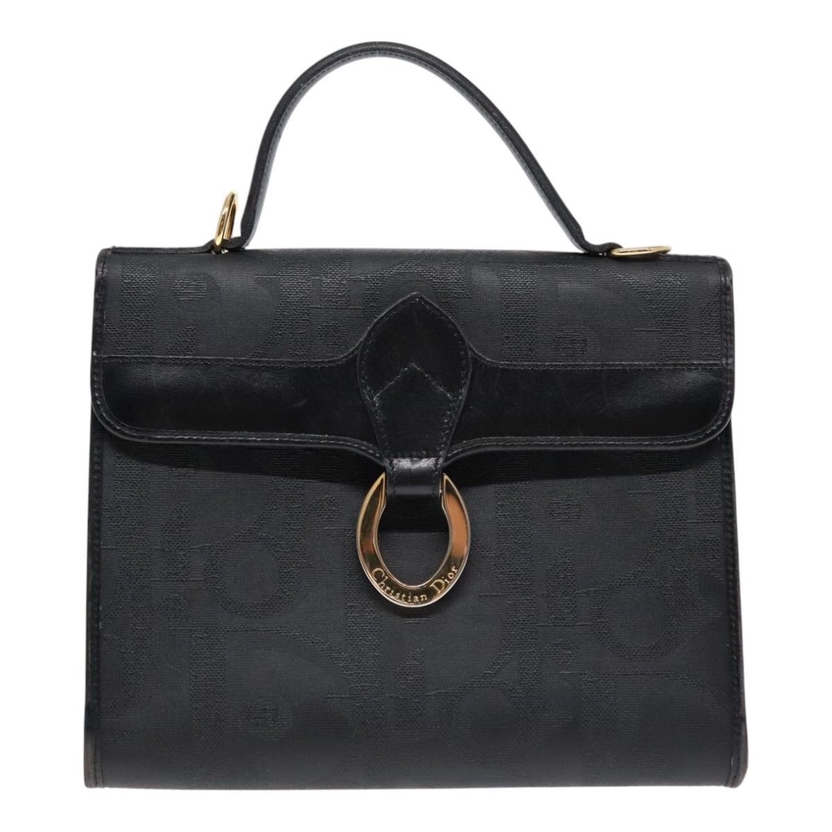 Dior Oblique Black Canvas Handbag (Pre-Owned) Size ONE SIZE - 1 Thumbnail