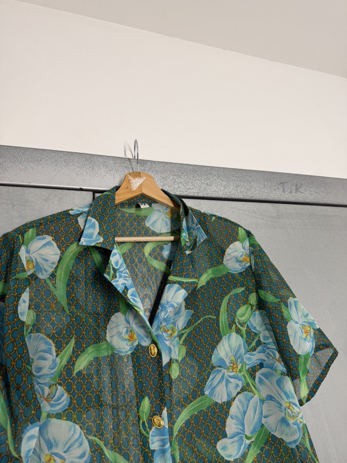 Christian Dior Monsieur Christian Dior Floral Overprinted Transparent Shirt Size L / US 10 / IT 46 - 6 Thumbnail