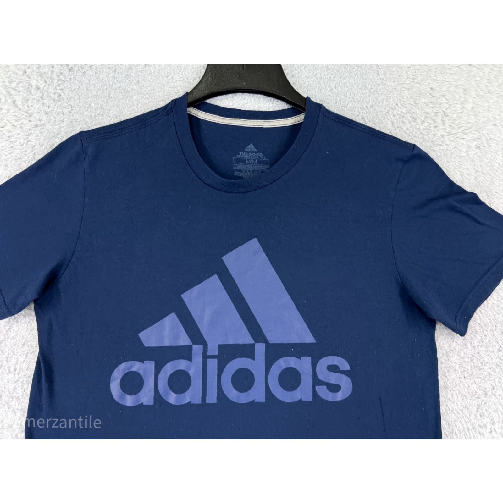 Adidas Adidas Shirt Men Medium Blue Short Sleeve Crew Neck Poly Blend Logo Size US M / EU 48-50 / 2 - 5 Thumbnail