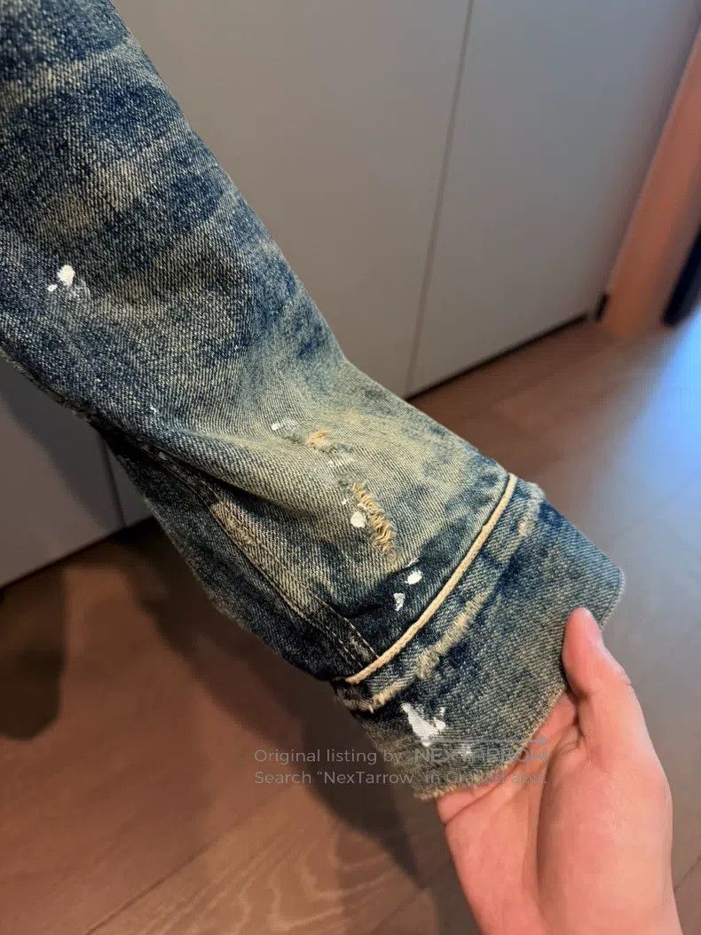 Neighborhood Neighborhood Splashed Destroyed Denim Jacket Size US XL / EU 56 / 4 - 5 Thumbnail