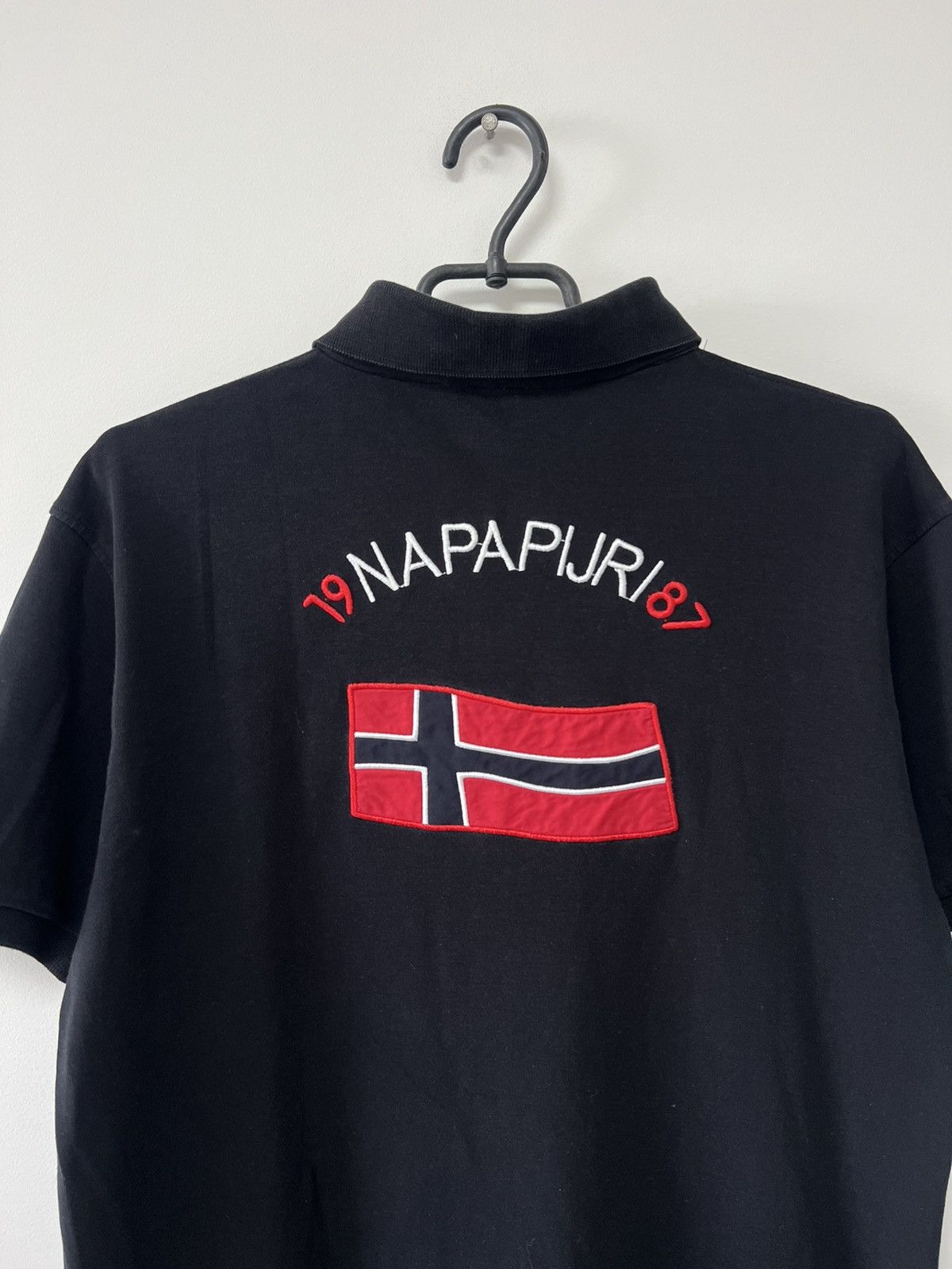 Napapijri Napapijri 1987 Black Polo Shirt Shirt Sleeve Black Rare sz L Size US L / EU 52-54 / 3 - 9 Thumbnail