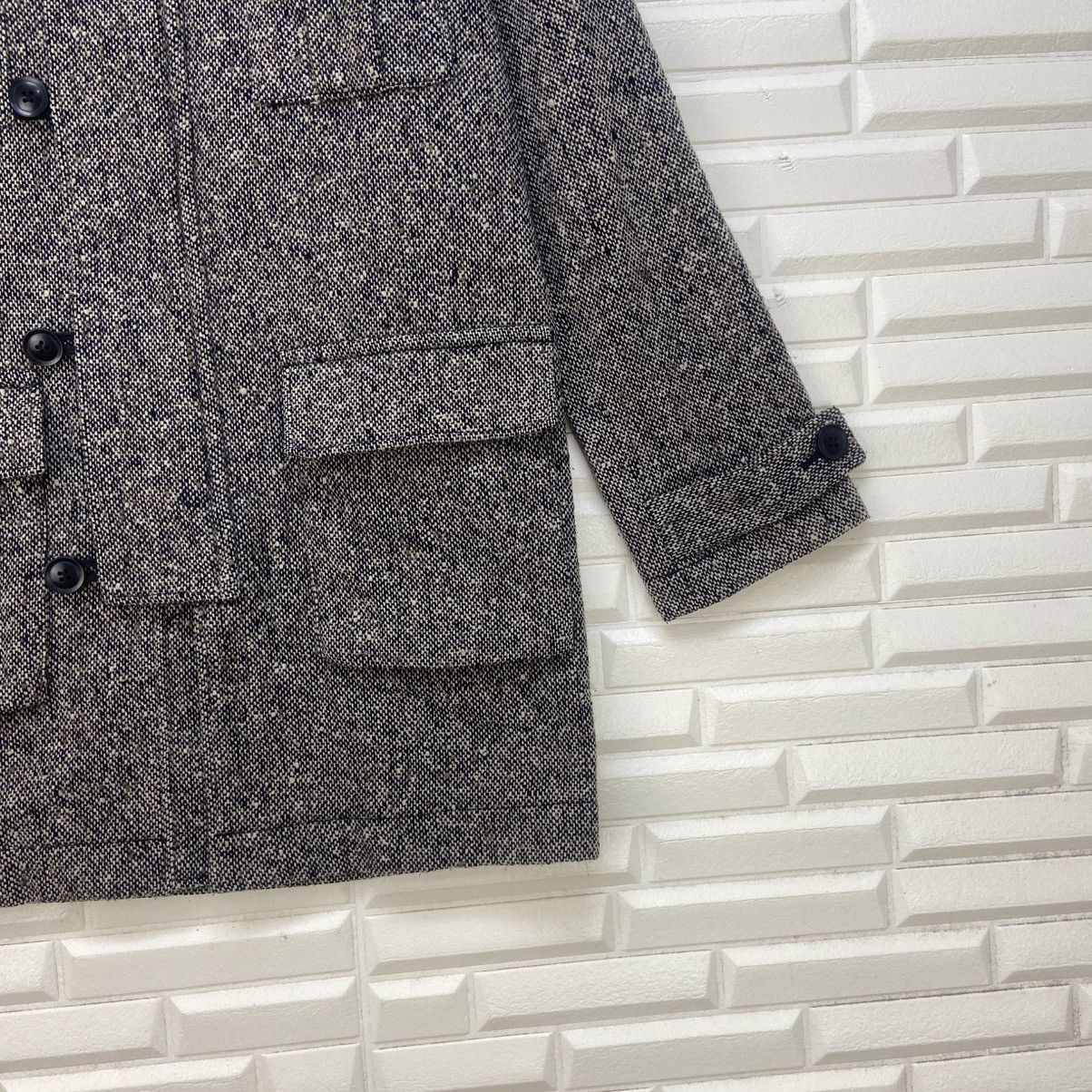 Japanese Brand Working@Manys Rabbit Fur Herringbone Wool Heavy Coat Size US S / EU 44-46 / 1 - 5 Thumbnail