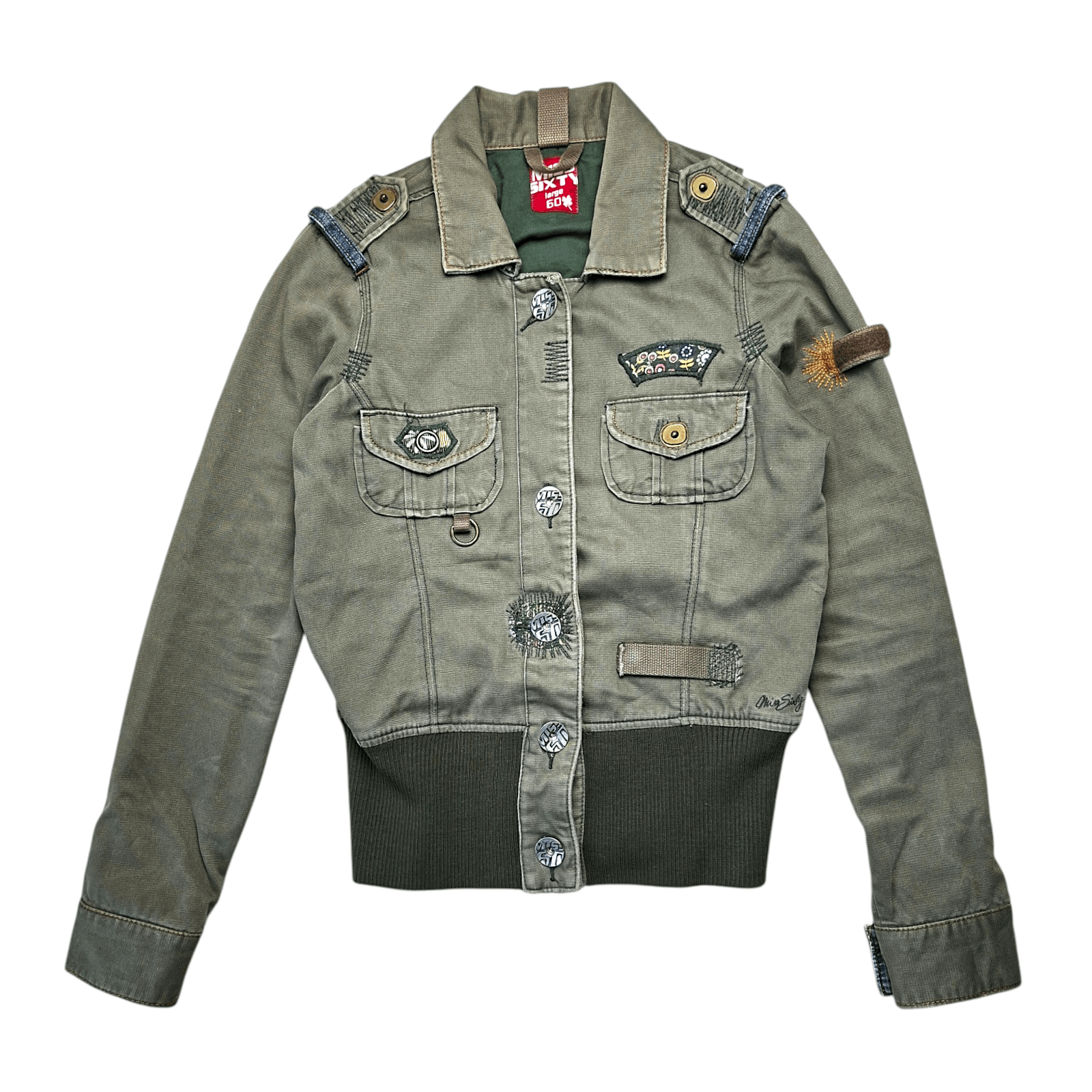 Miss Sixty Miss Sixty Military Jacket Khaki Green Utility Bomber Size S / US 4 / IT 40 - 1 Thumbnail