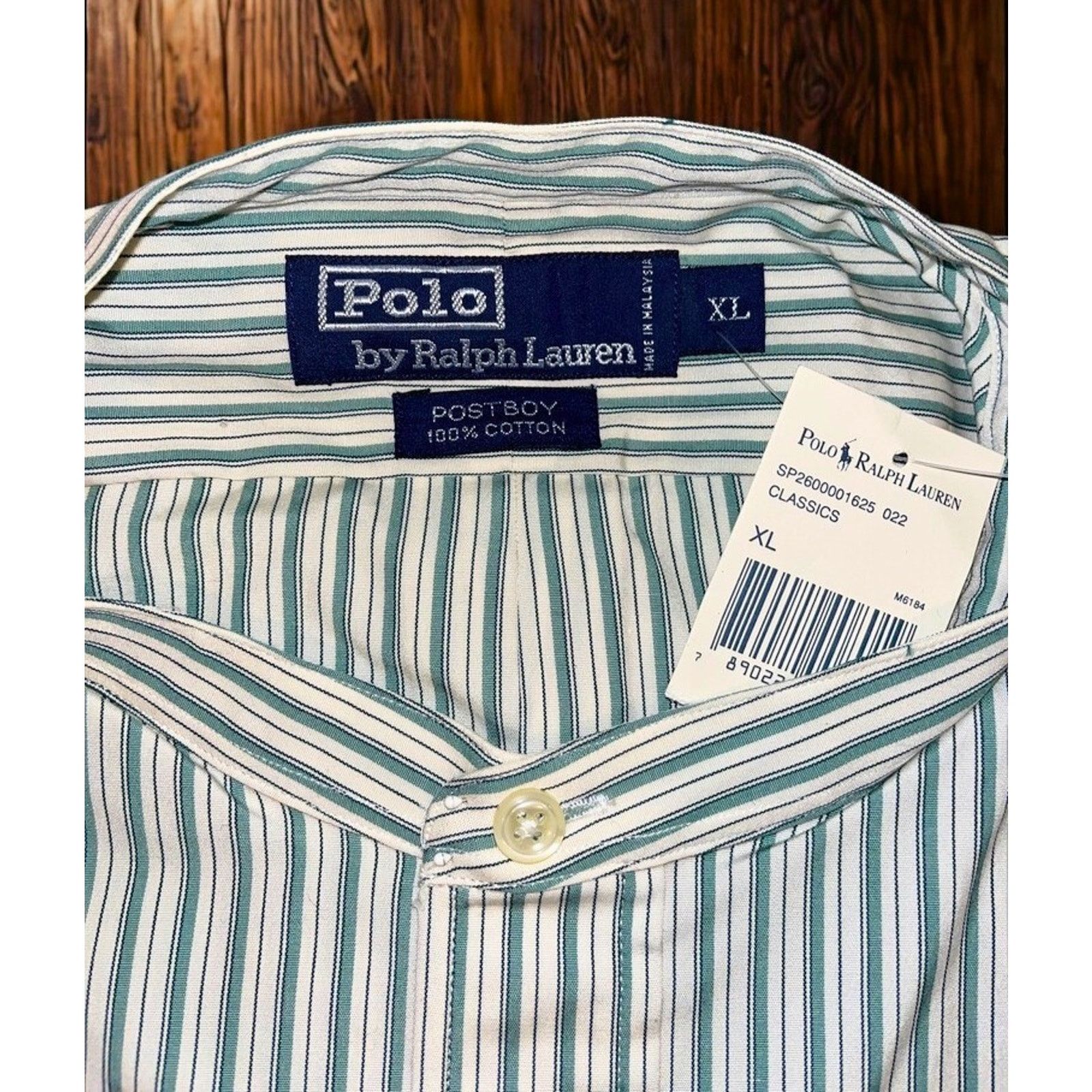 Polo Ralph Lauren Postboy Striped Button Shirt XL Deadstock