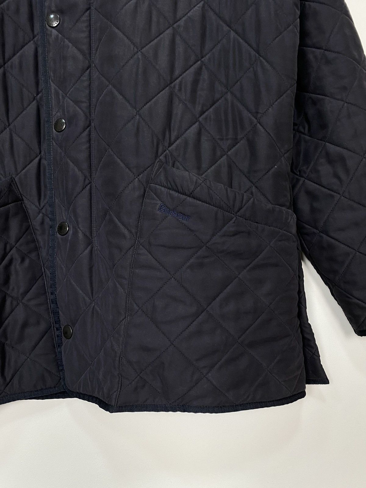 Designer Barbour Microfibre Polarquilt Jacket Navy Mens Size Medium Size US M / EU 48-50 / 2 - 3 Thumbnail